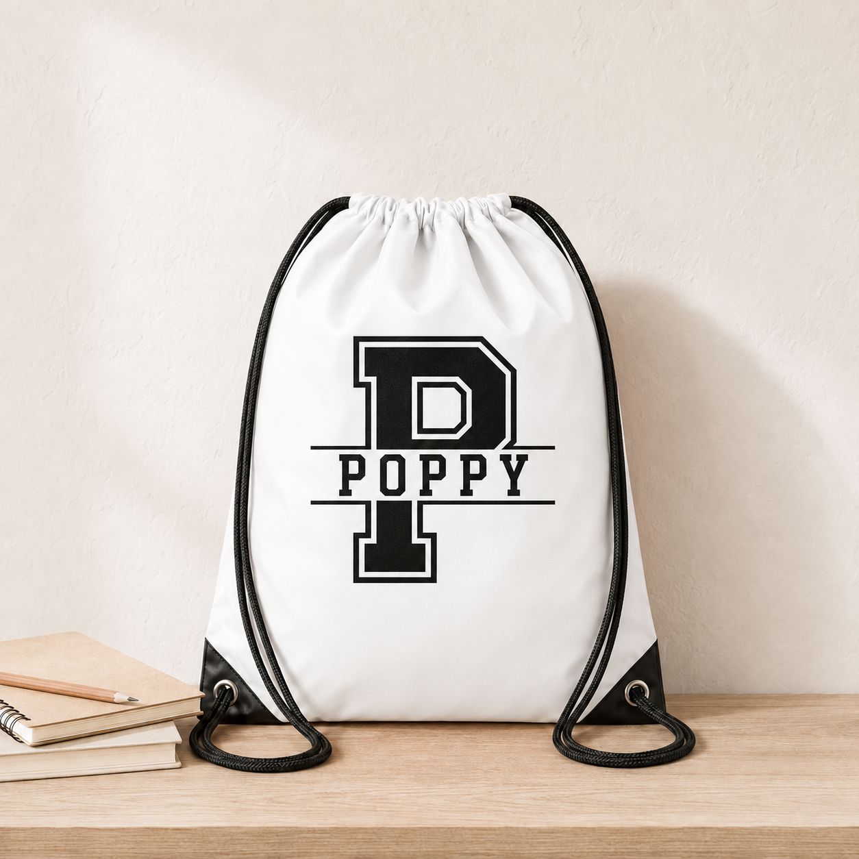 PE Swim Bag Personalised with Name & Initial Bags Print My Tops White 