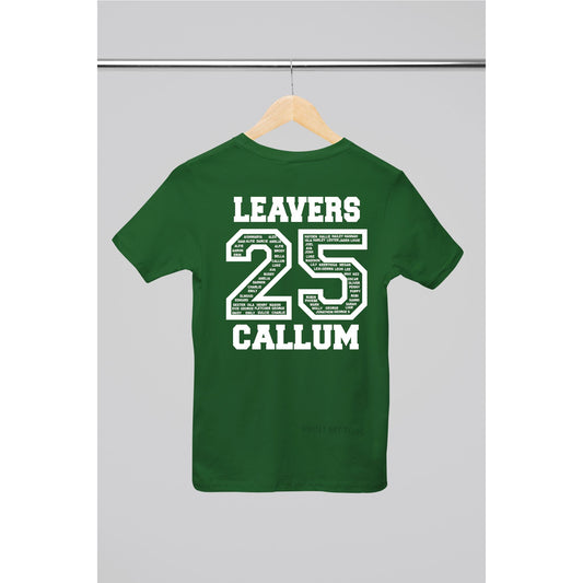 Personalised 2025 School College Leavers T-shirt Top Hoodies Print My Tops 7-8 Green 