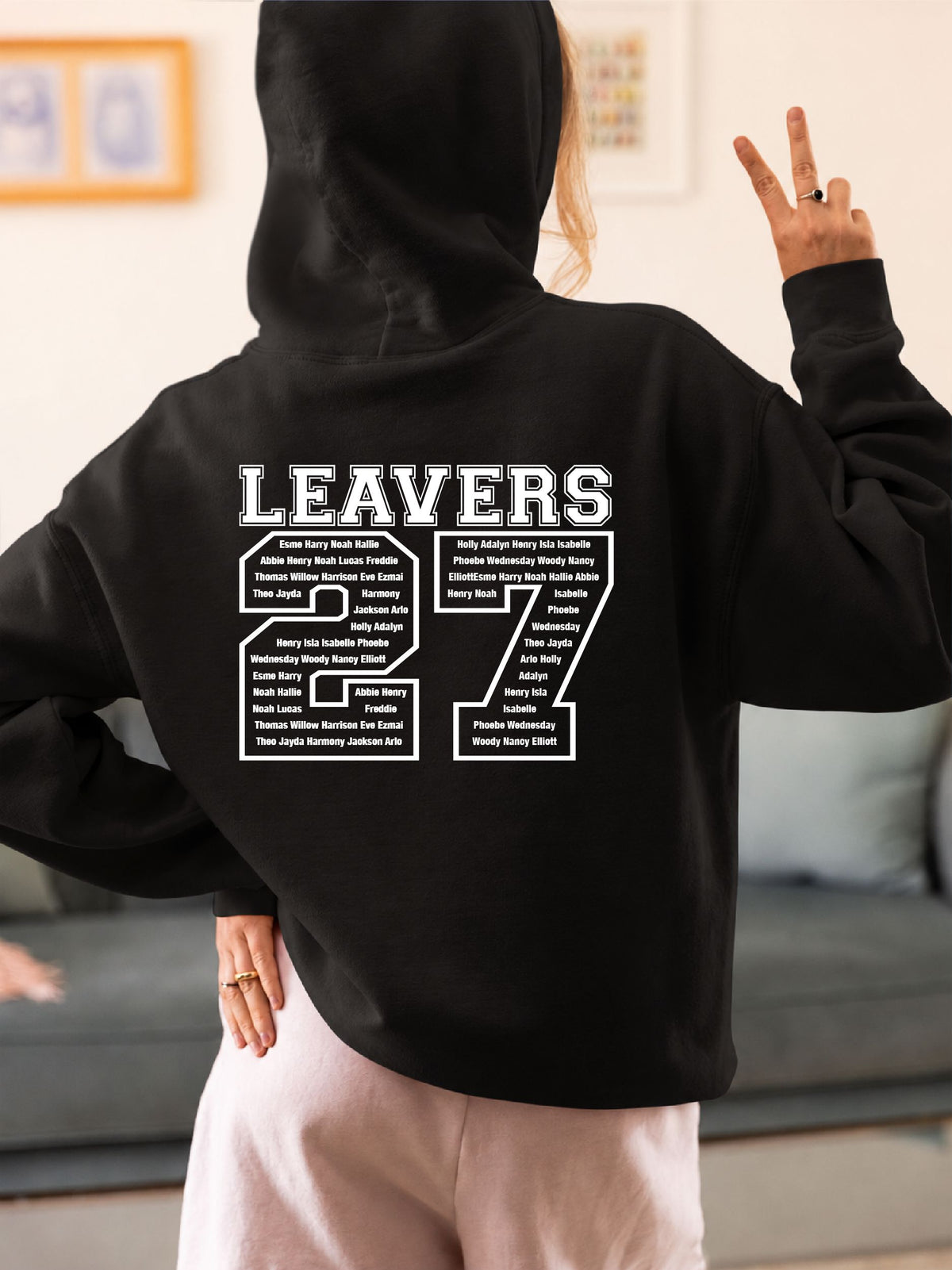 Personalised 2027 School College Leavers Hoody Hoodies Print My Tops 7-8 Black 