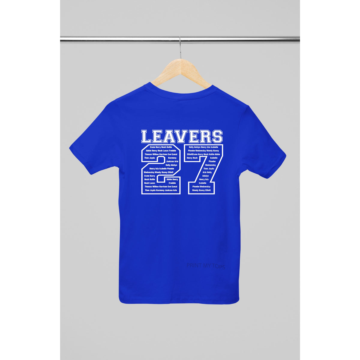 Personalised 2027 School College Leavers T-shirt Top Hoodies Print My Tops 