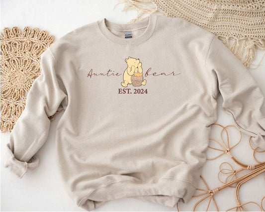 Personalised Auntie Bear Est Sweatshirt