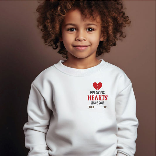 Personalised Breaking Hearts Since Kids Sweatshirt