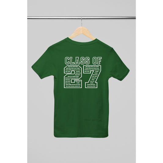 Personalised Class of 2027 Leavers T-shirt Top Hoodies Print My Tops 7-8 Green 