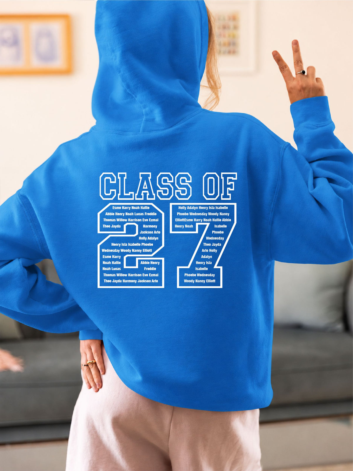 Personalised Class of 2027 School College Leavers Hoody Hoodies Print My Tops 7-8 Turquoise 