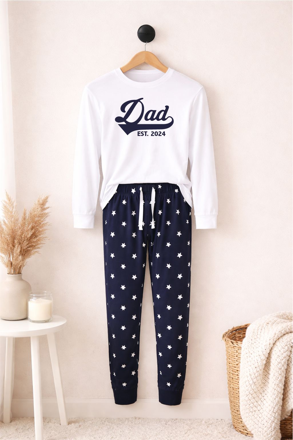 Personalised Dad Est Loungewear Set Pyjamas Print My Tops 