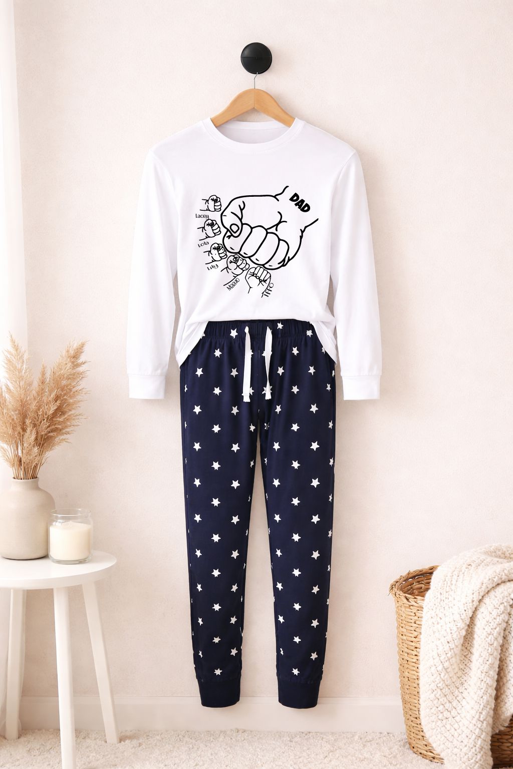 Personalised Dad Fist Punch Pyjamas Pyjamas Print My Tops 