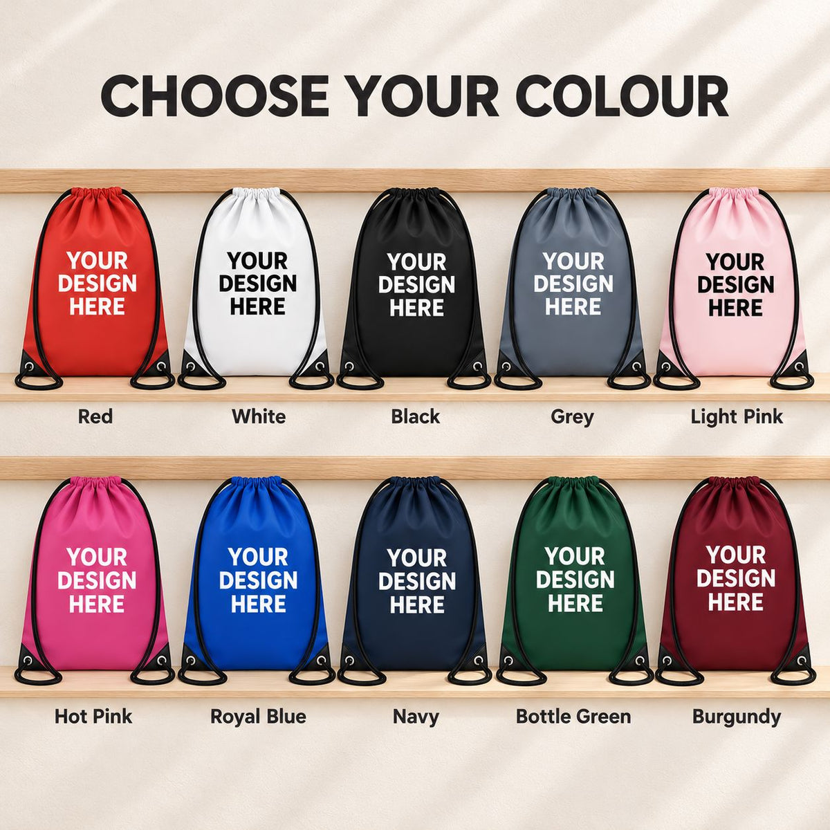 Personalised Drawstring Bag with Your Logo Bag Print My Tops 