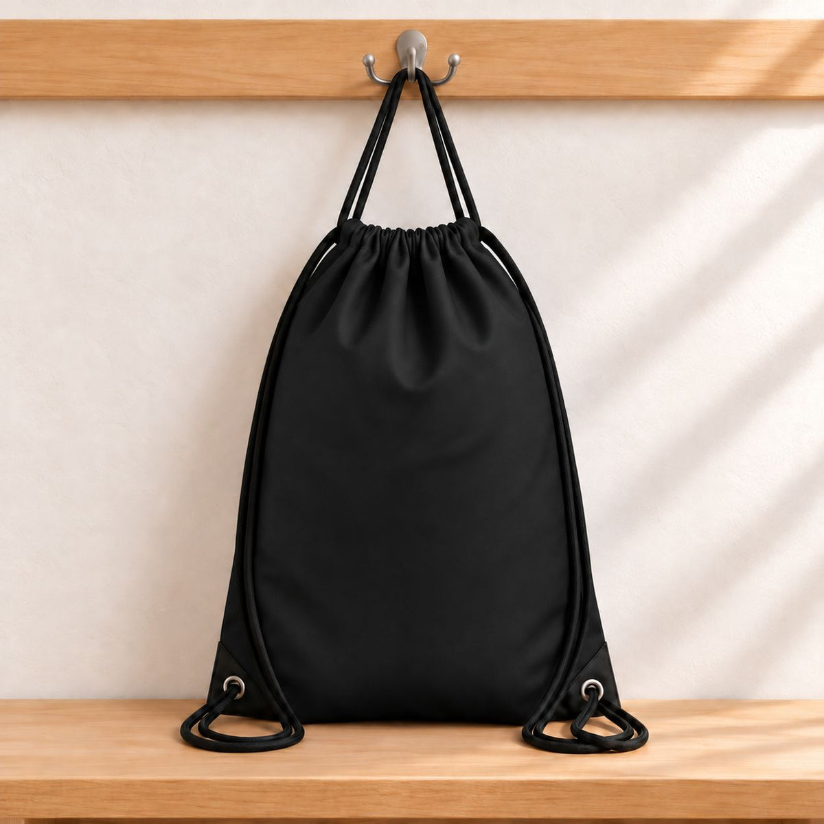 Personalised Drawstring Bag with Your Logo Bag Print My Tops Black 