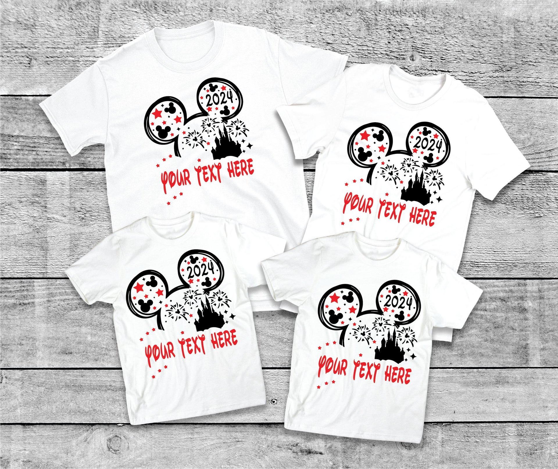 Family Mouse Personalised Holiday Tshirts Florida Paris Magical