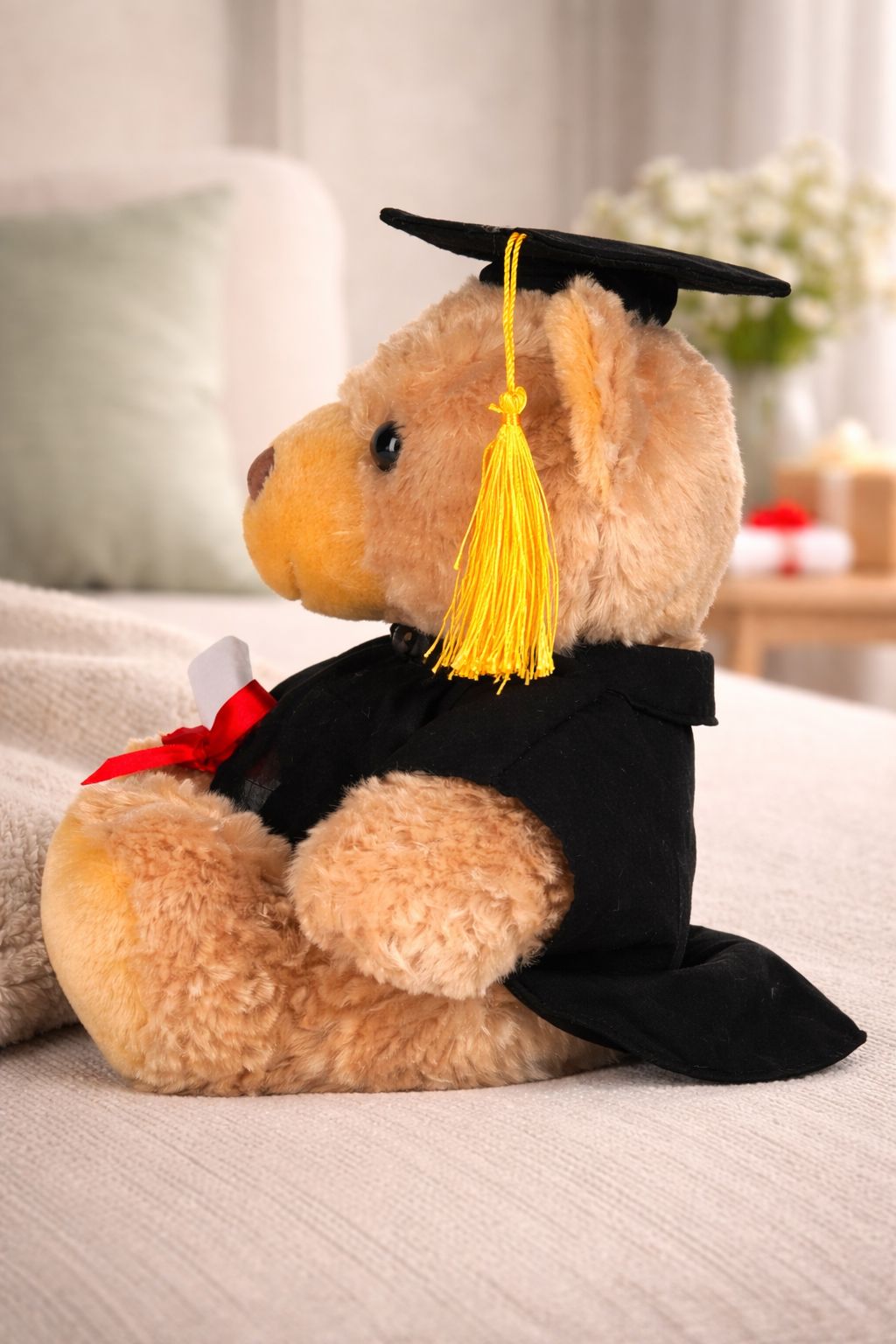 Personalised Graduation Teddy Bear Gift | Custom Engraved Name Bear | Class of 2026 Keepsake Photo Slate Print My Tops 