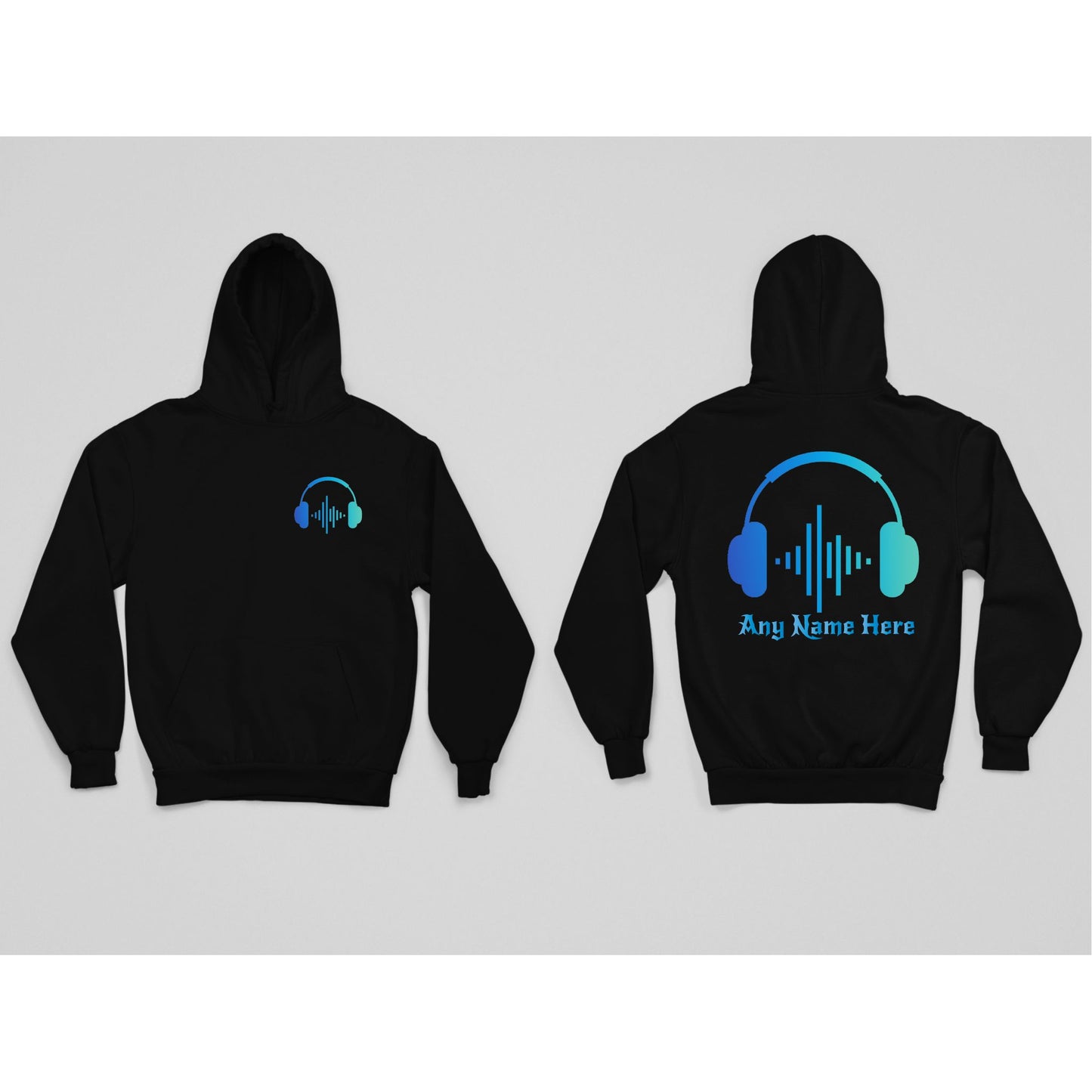 Personalised Headphone DJ Hoodie – Custom Name Music Lover Gift Hoodie Print My Tops 