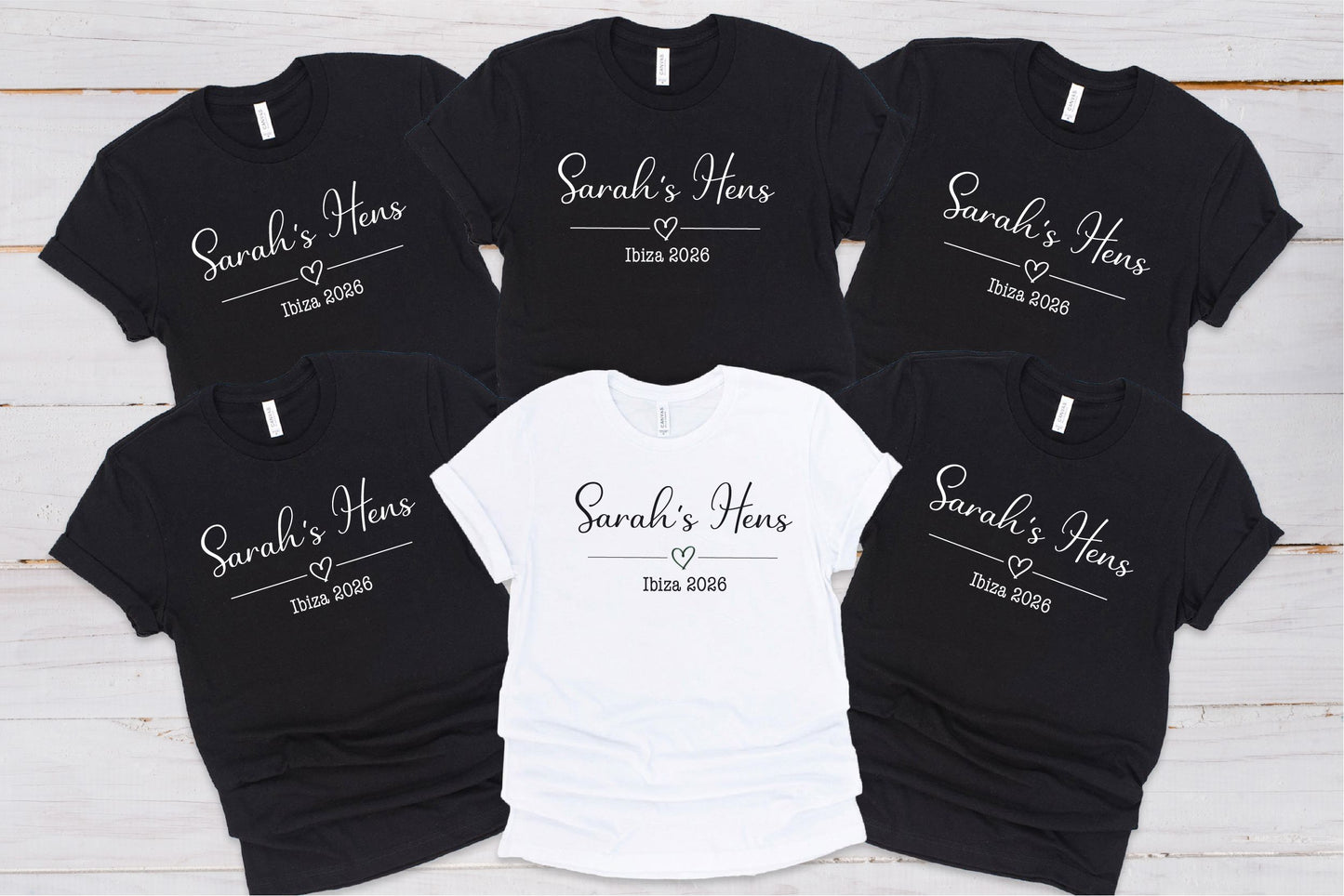 Personalised Hen Party T-Shirts | Matching Bride Tribe & Bride To Be Tops | Print My Tops T-shirt Print My Tops Extra Small (Size 6-8) Black Hens