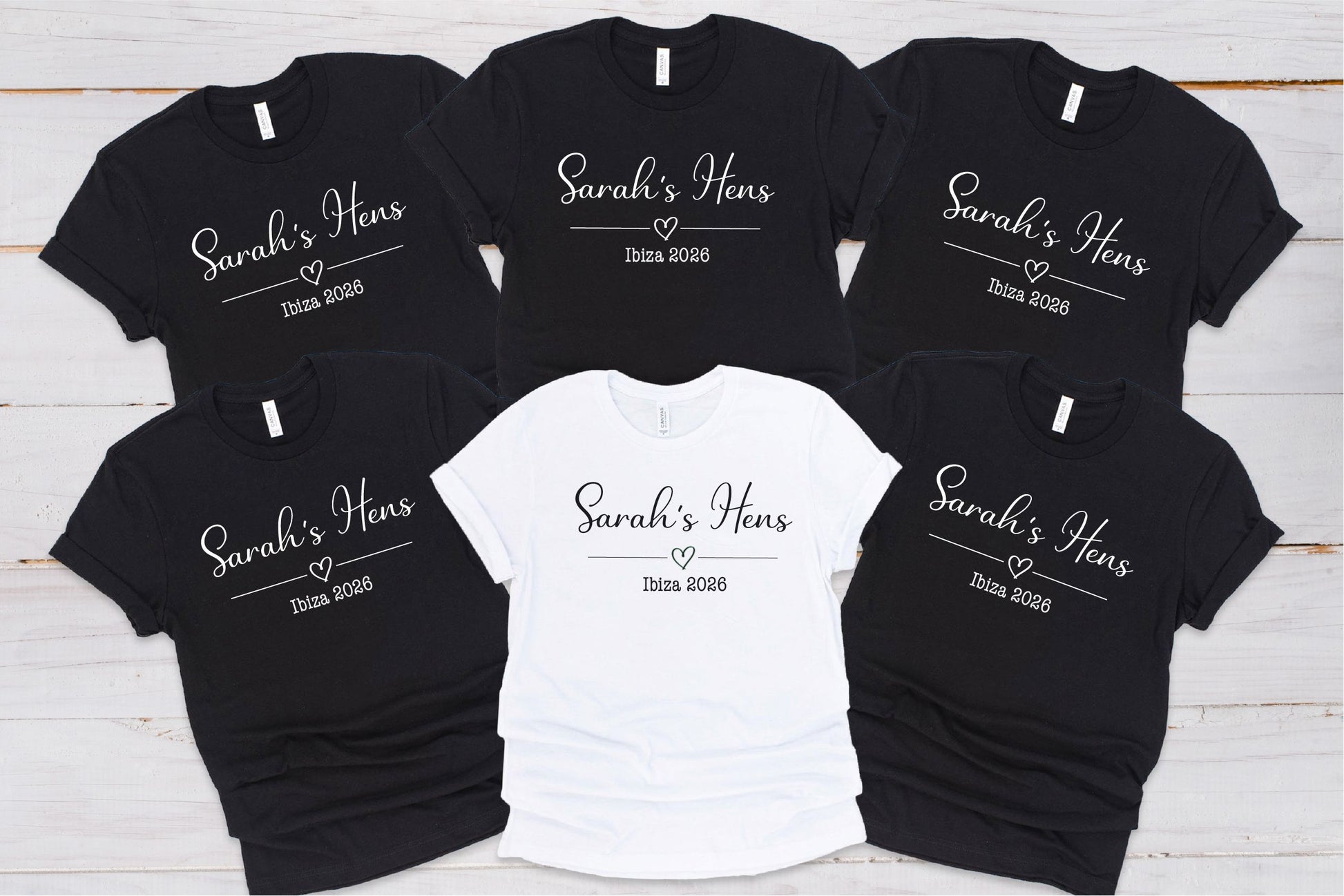 Personalised Hen Party T-Shirts | Matching Bride Tribe & Bride To Be Tops | Print My Tops T-shirt Print My Tops Extra Small (Size 6-8) Black Hens