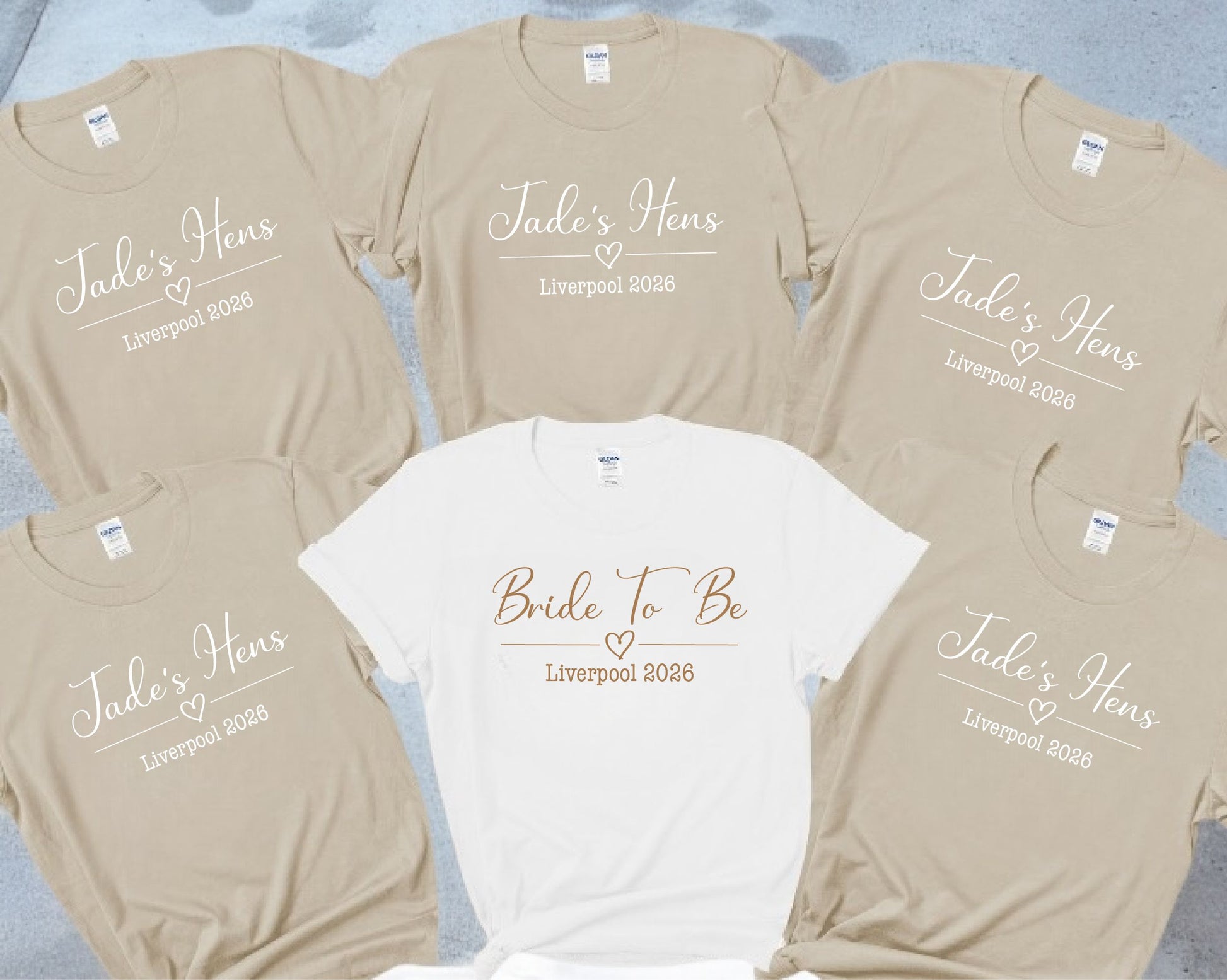 Personalised Hen Party T-Shirts | Matching Bride Tribe & Bride To Be Tops | Print My Tops T-shirt Print My Tops Extra Small (Size 6-8) White - Gold Text Hens