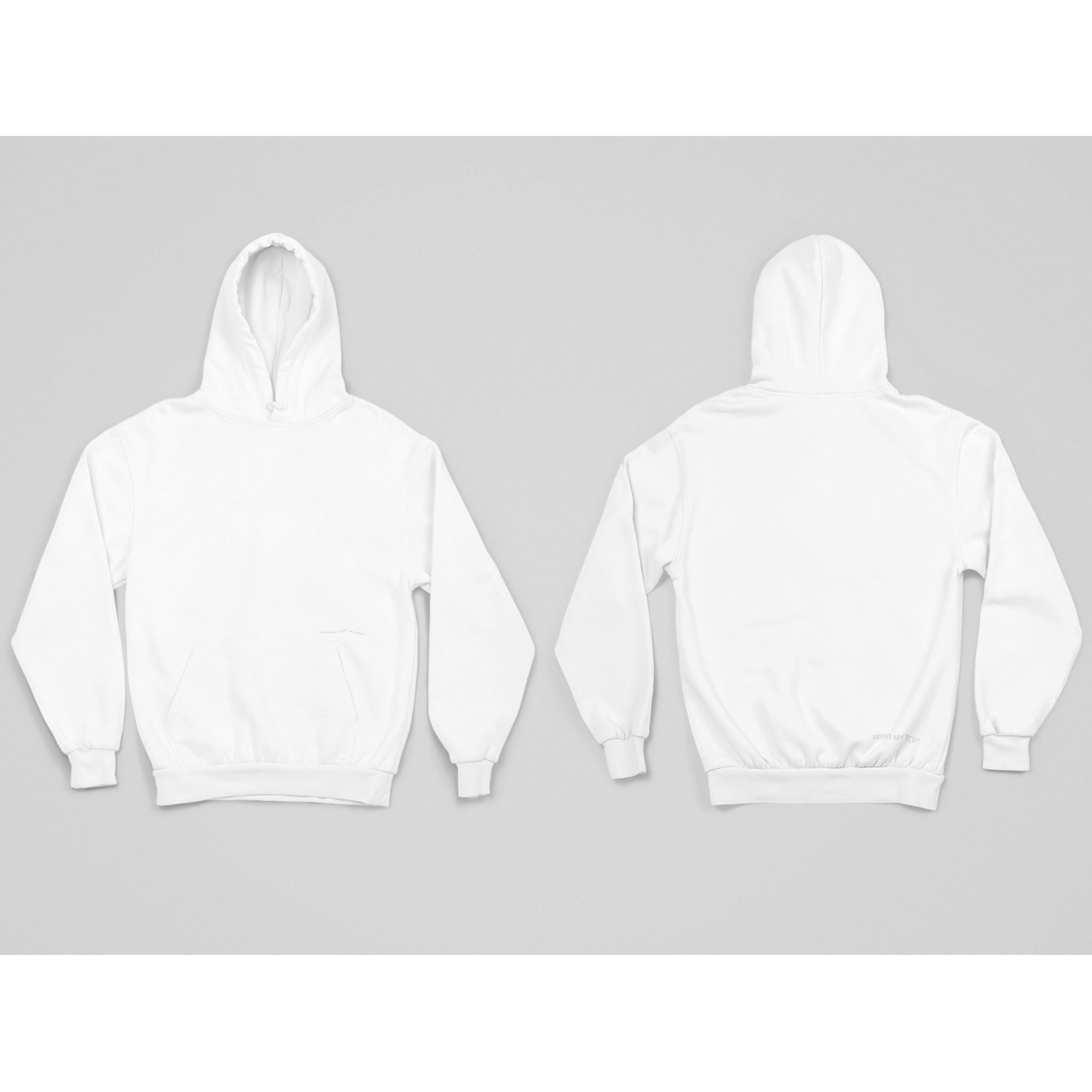 Plain white hoodie front and back on sale