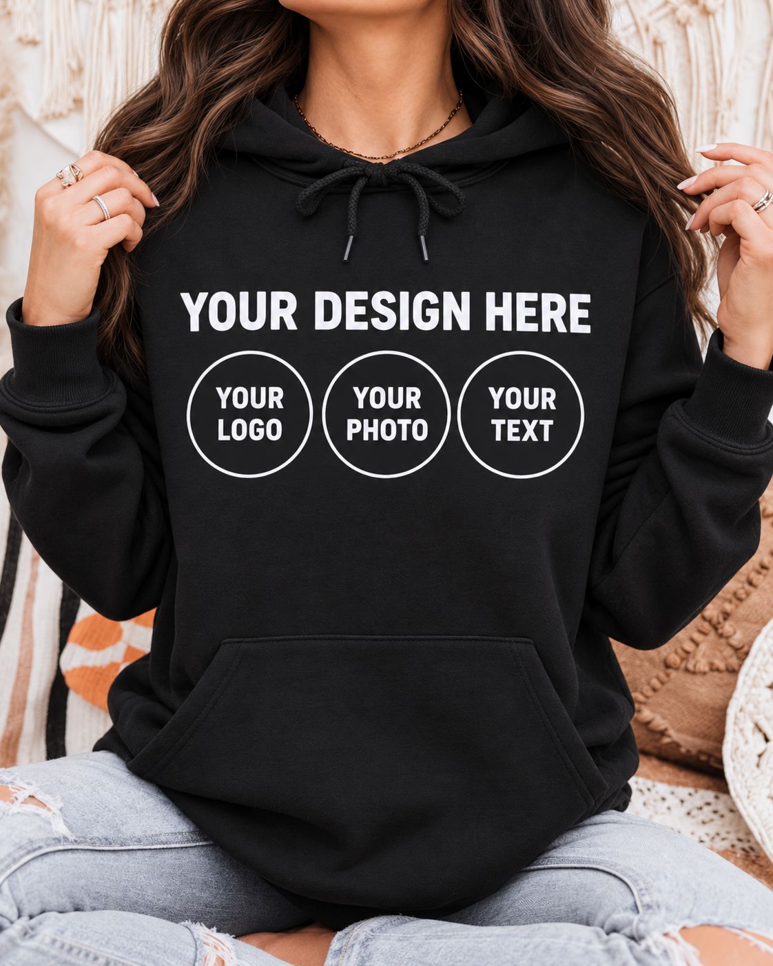 Personalised Hoodies with Your Photo or Text on Front Workwear Print My Tops 