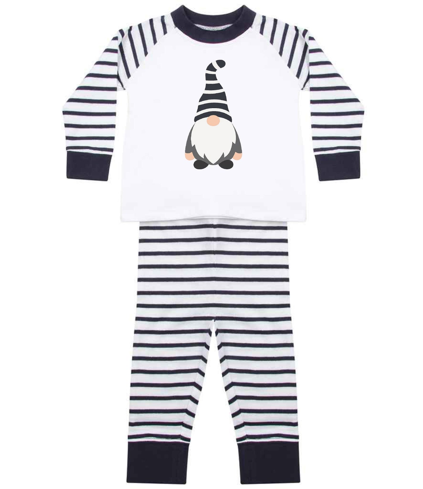 Personalised Kids Gonk Pyjamas Navy Stripes Pyjamas Print My Tops 