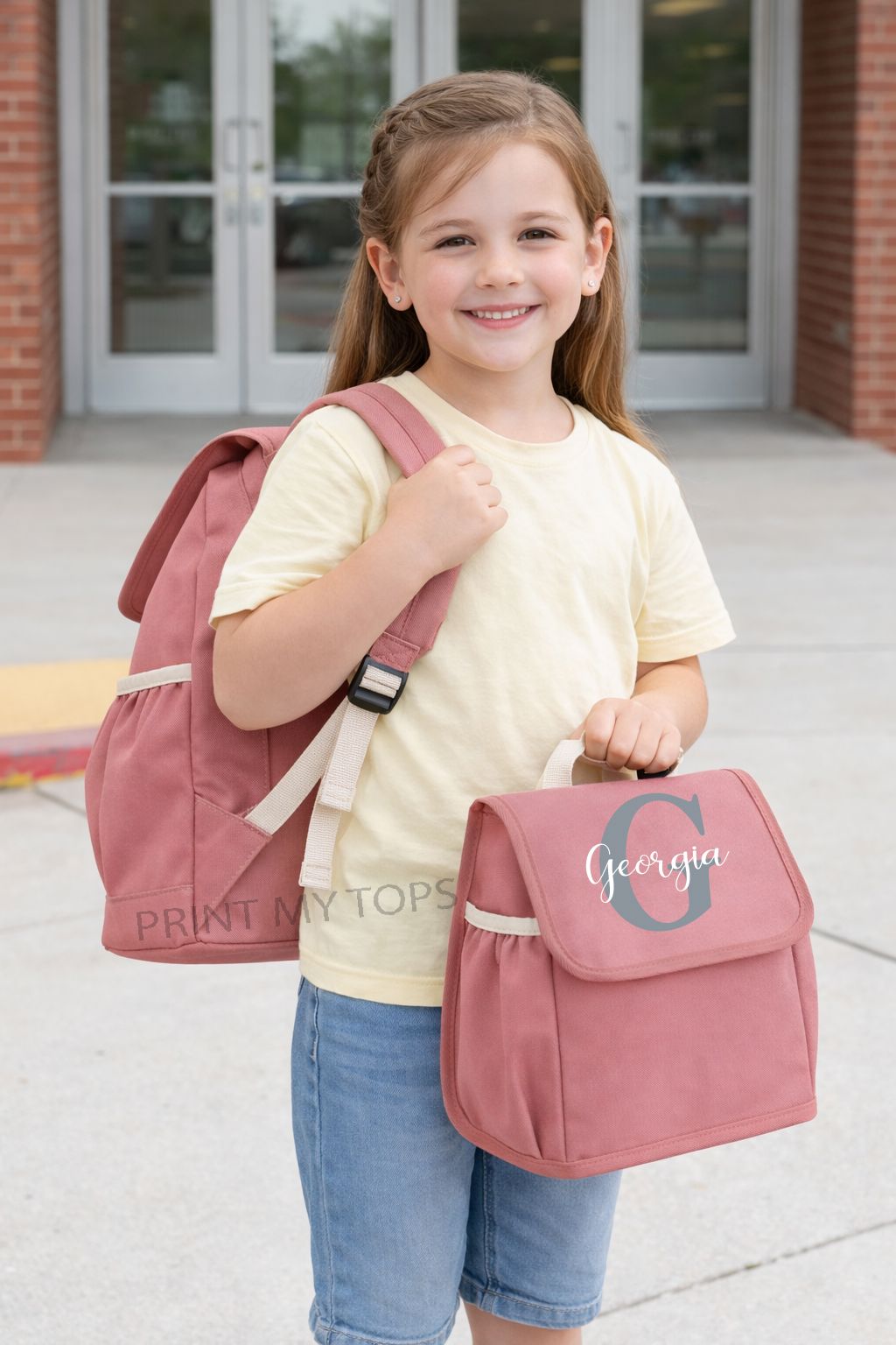 Personalised Kids Rucksack & Lunch Bag Set Bags Print My Tops 