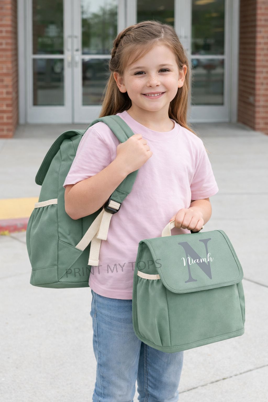 Personalised Kids Rucksack & Lunch Bag Set Bags Print My Tops 