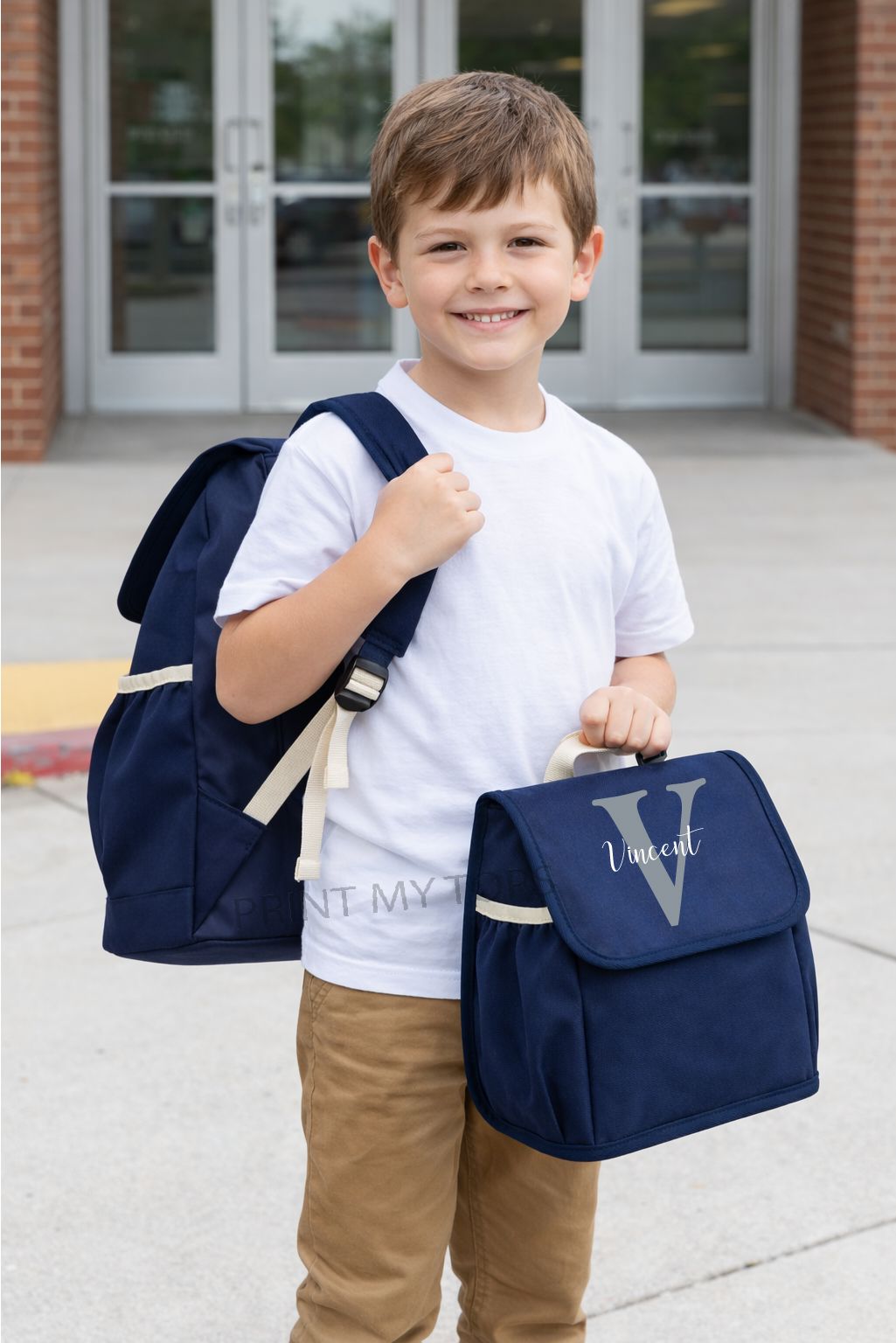 Personalised Kids Rucksack & Lunch Bag Set Bags Print My Tops 