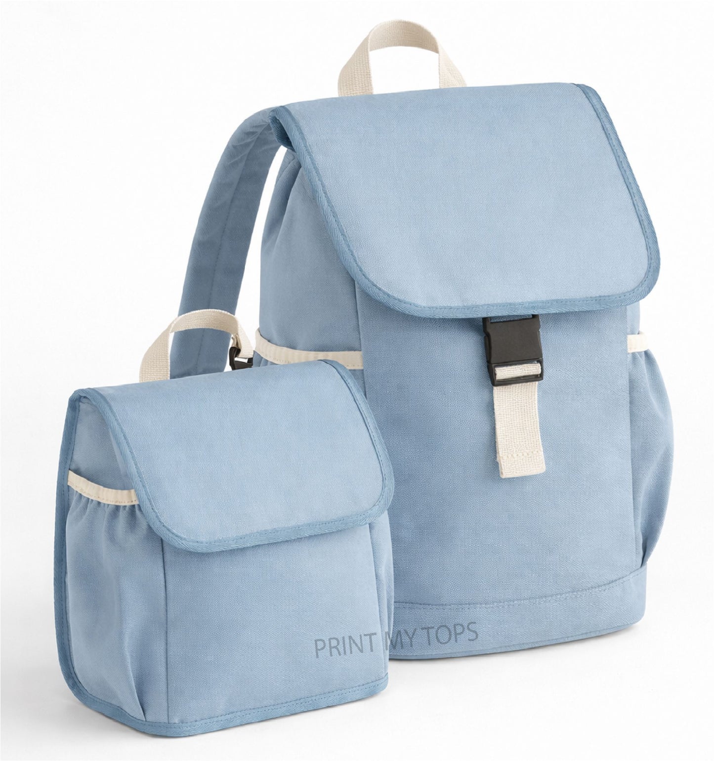 Personalised Kids Rucksack & Lunch Bag Set Bags Print My Tops Blue Set 