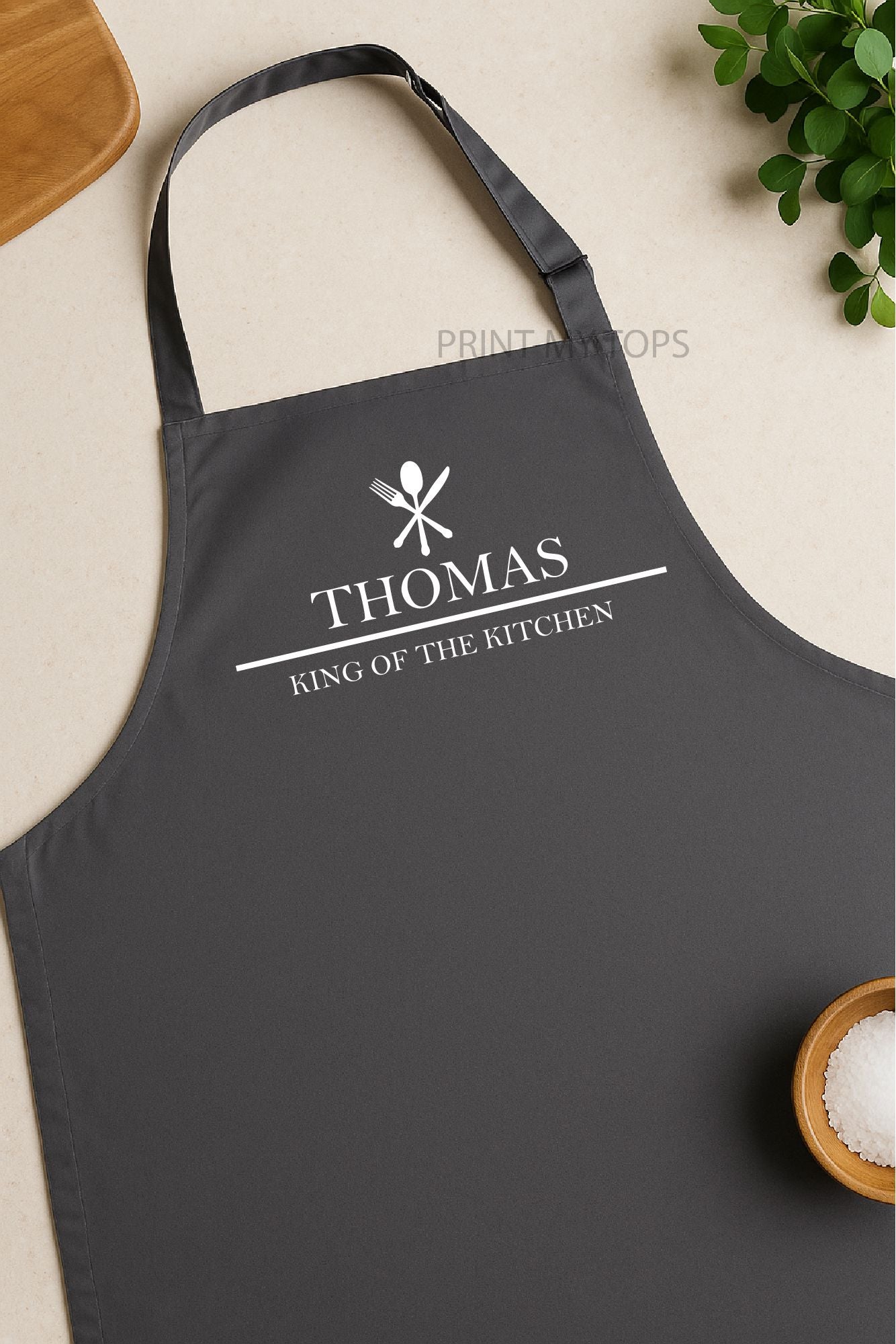 Personalised “King of the Kitchen” Apron – Custom Name BBQ & Cooking Gift for Him Apron Print My Tops 