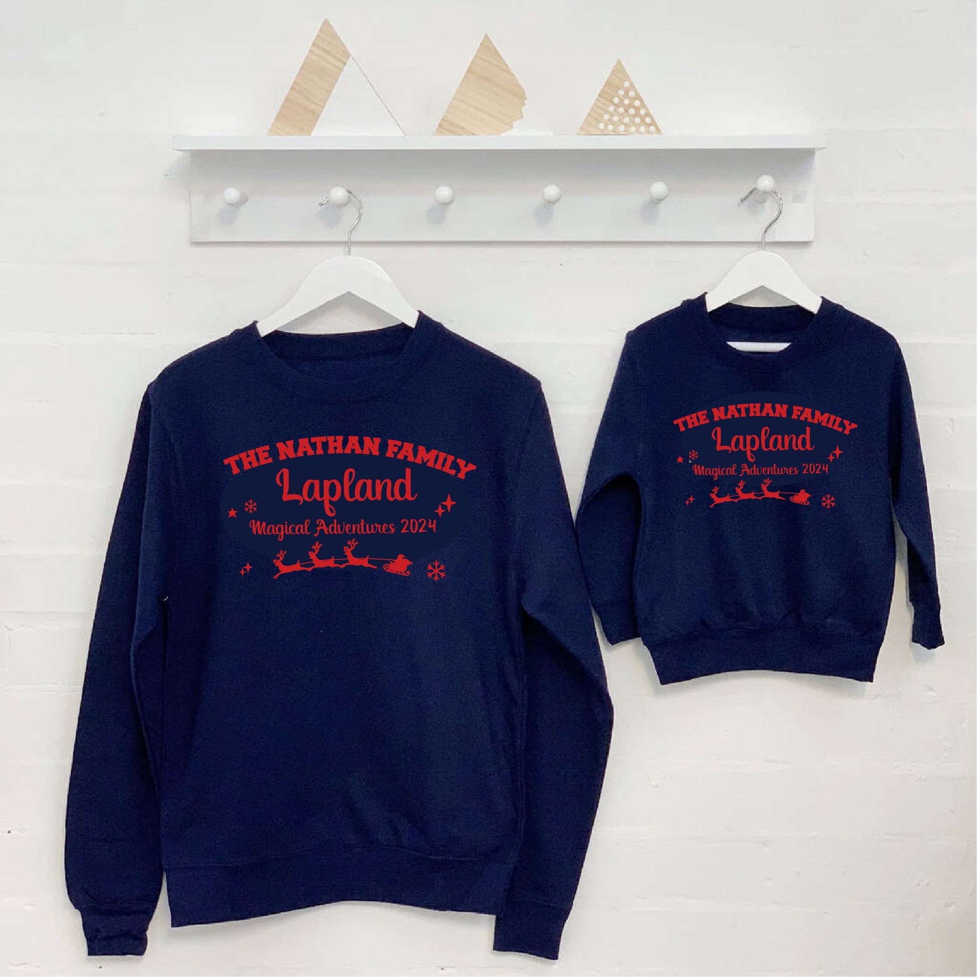 Personalised Lapland Adventure Sweatshirts Sweatshirt Print My Tops Unisex Small Navy 