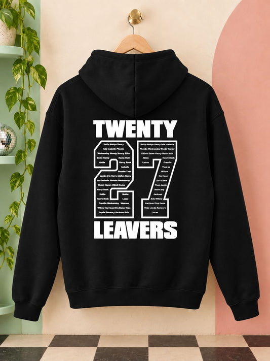 Personalised Leavers of 2027 School College Leavers Hoody Hoodies Print My Tops 7-8 Black 