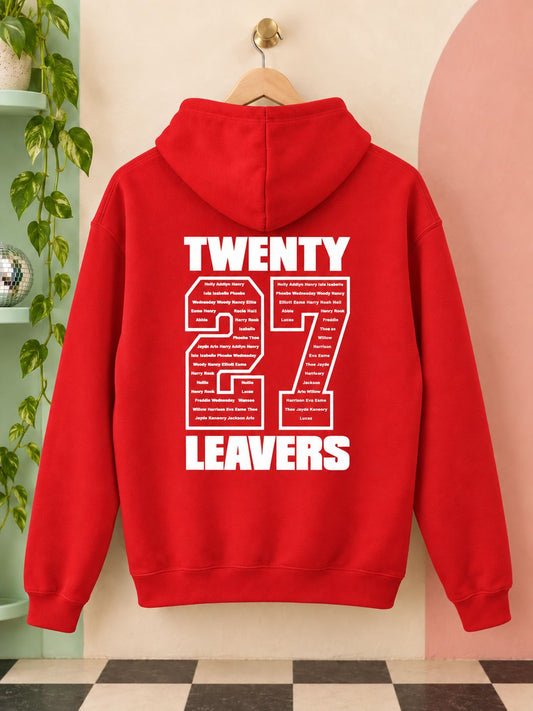 Personalised Leavers of 2027 School College Leavers Hoody Hoodies Print My Tops 7-8 Red 