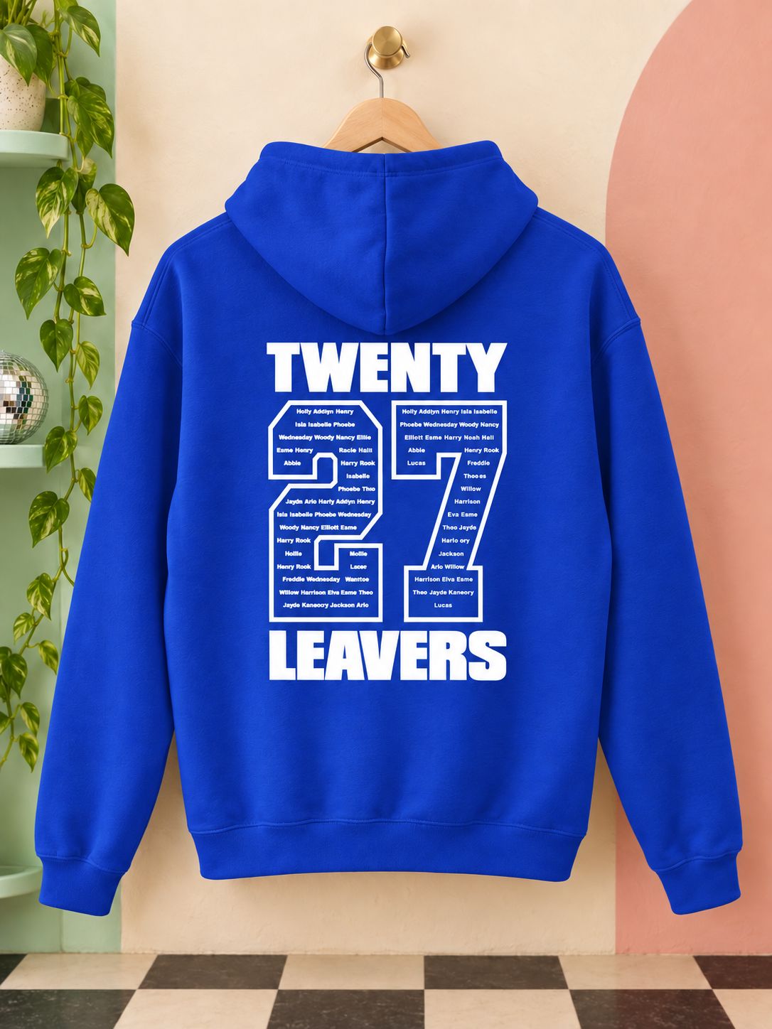 Personalised Leavers of 2027 School College Leavers Hoody Hoodies Print My Tops 7-8 Royal Blue 