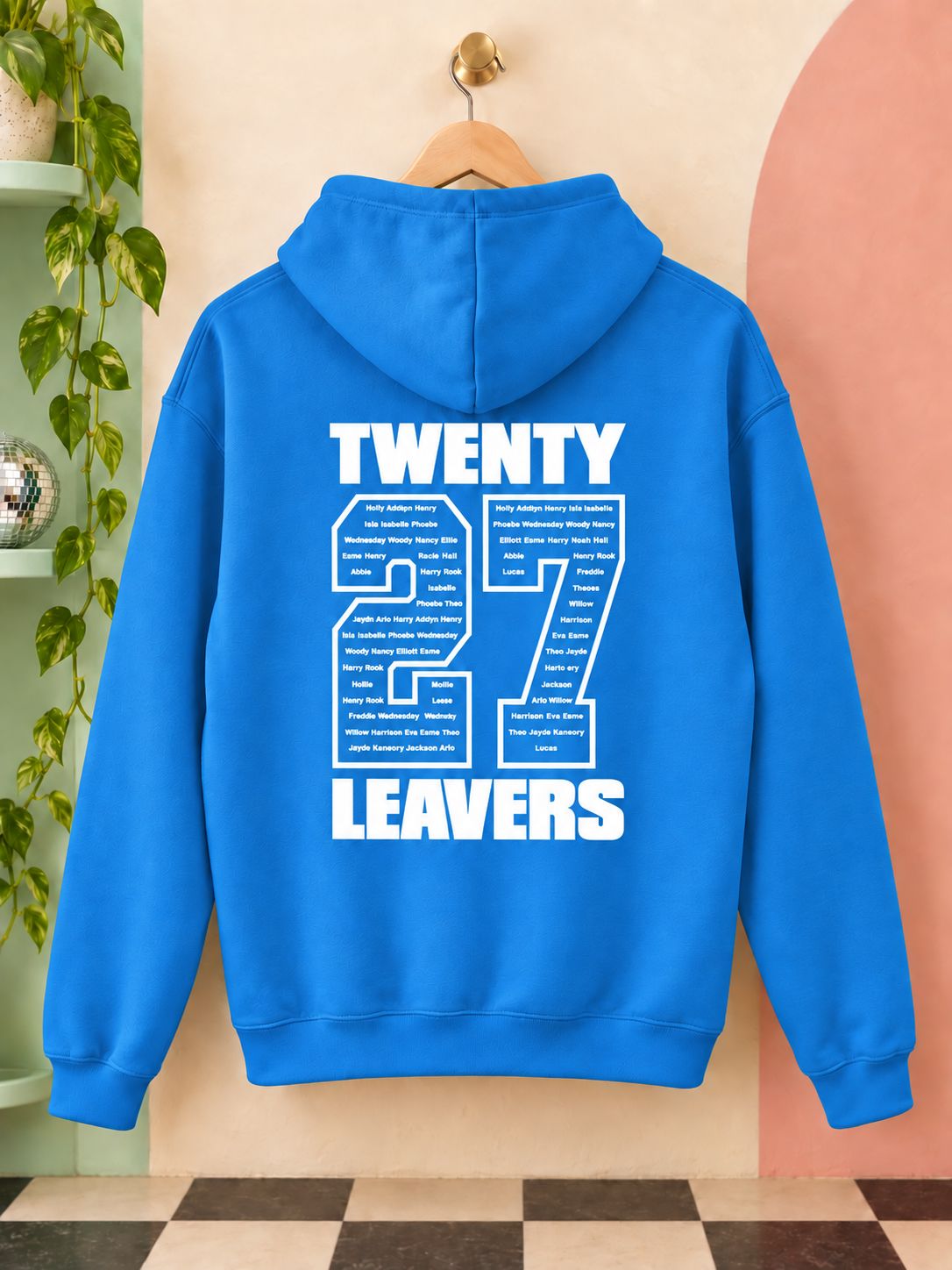Personalised Leavers of 2027 School College Leavers Hoody Hoodies Print My Tops 7-8 Turquoise 
