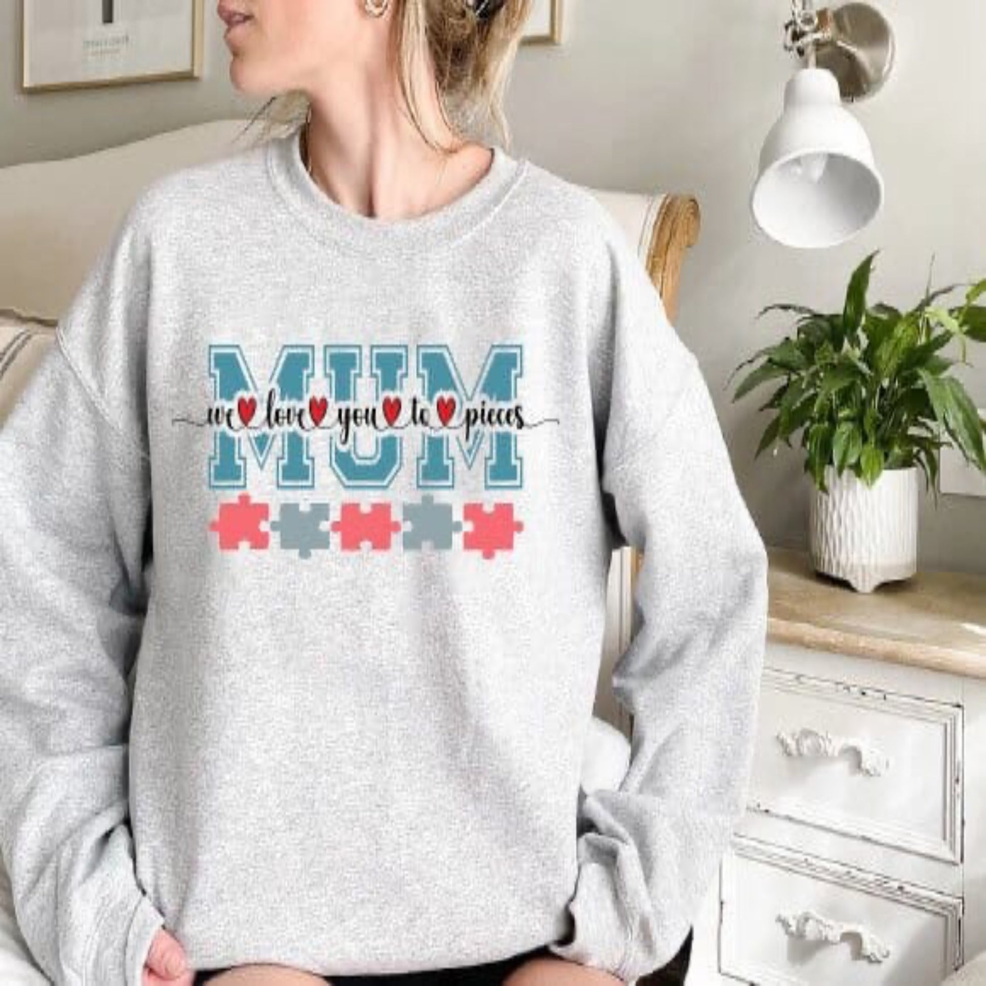 Personalised Love you to pieces Mum sweatshirt
