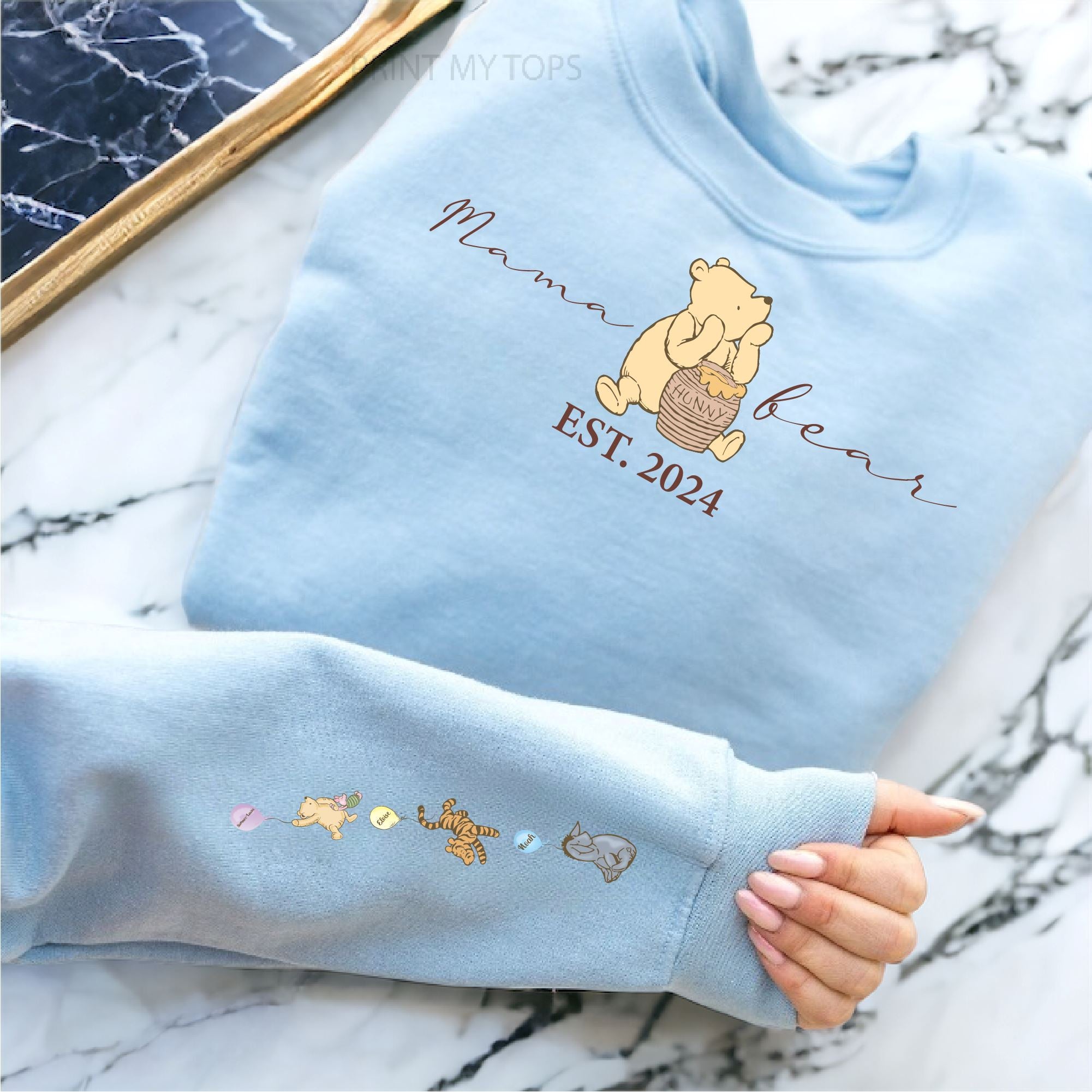 Personalised Winnie The Pooh Mama Bear Est Sweatshirt Unique gift for mum Print My Tops