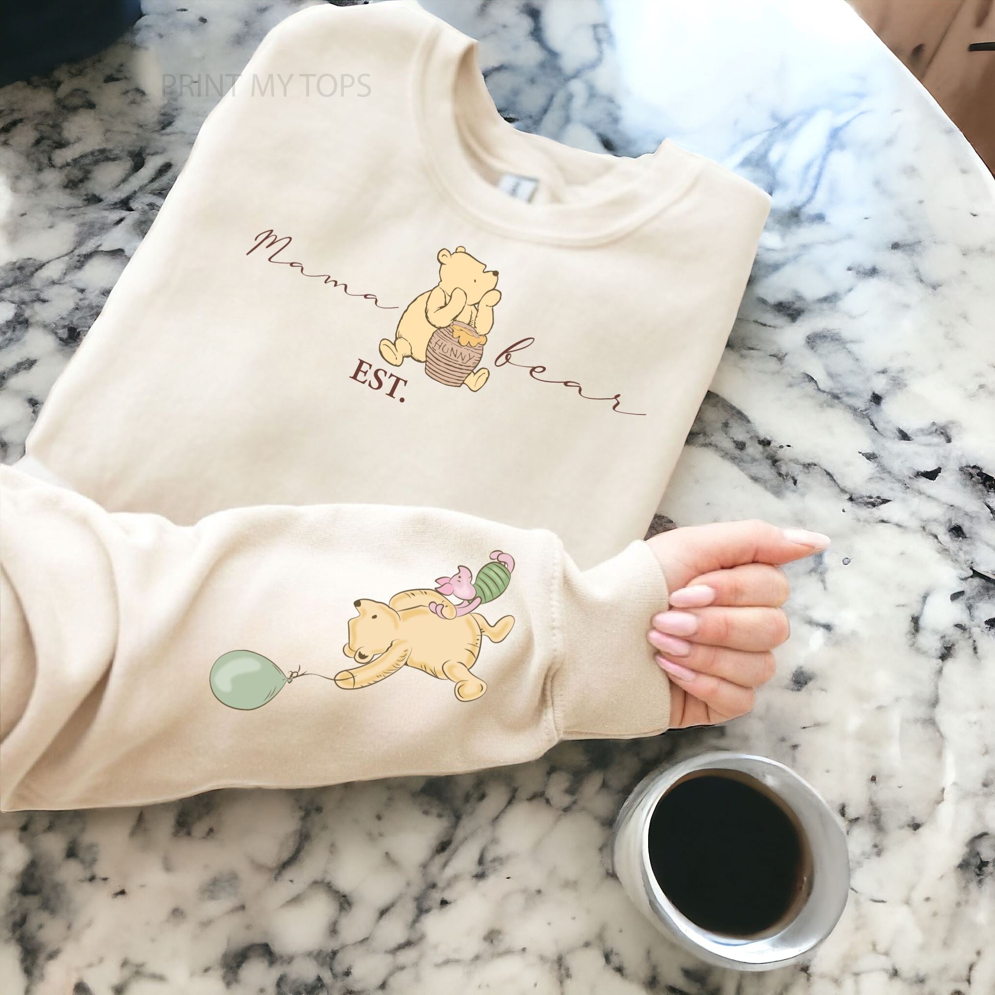 Personalised Winnie The Pooh Mama Bear Est Sweatshirt Unique gift for mum Print My Tops