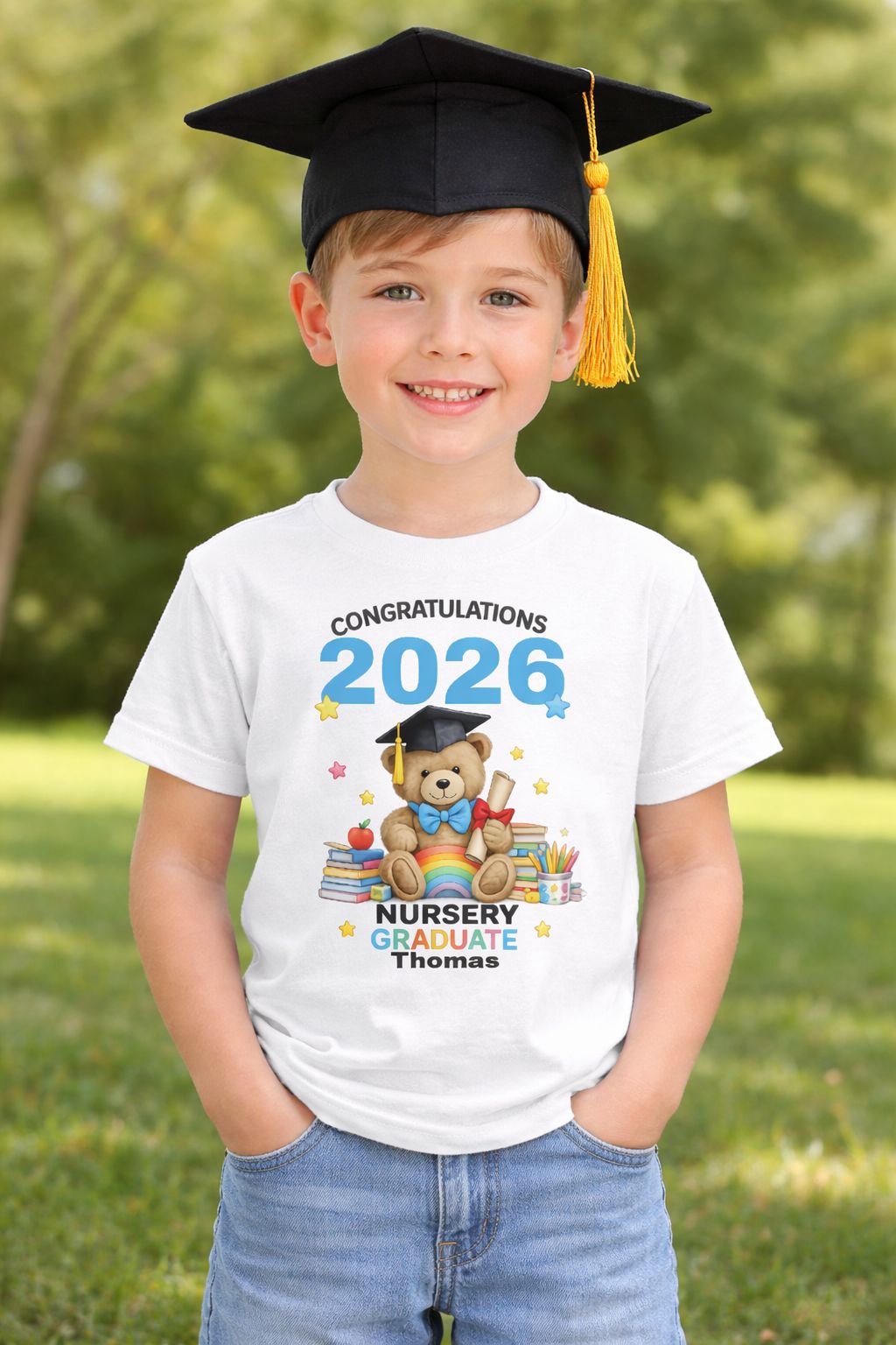 Personalised Nursery Graduate T-Shirt | Class of 2026 Baby & Toddler Keepsake Gift T-shirt Print My Tops Blue 12-18 months 