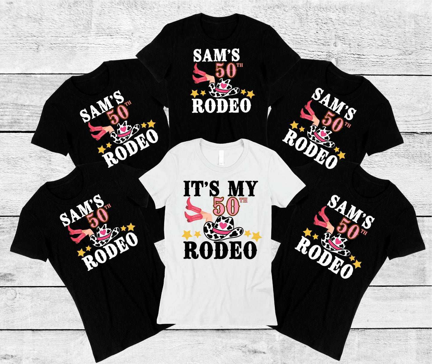 Personalised Rodeo Birthday T-Shirts – 21st, 30th, 40th, 50th Matching Party Tops for Her T-shirt Print My Tops 