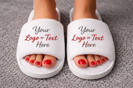 Personalised Slippers with Your Text or Logo – Custom Printed Gift Workwear Print My Tops 