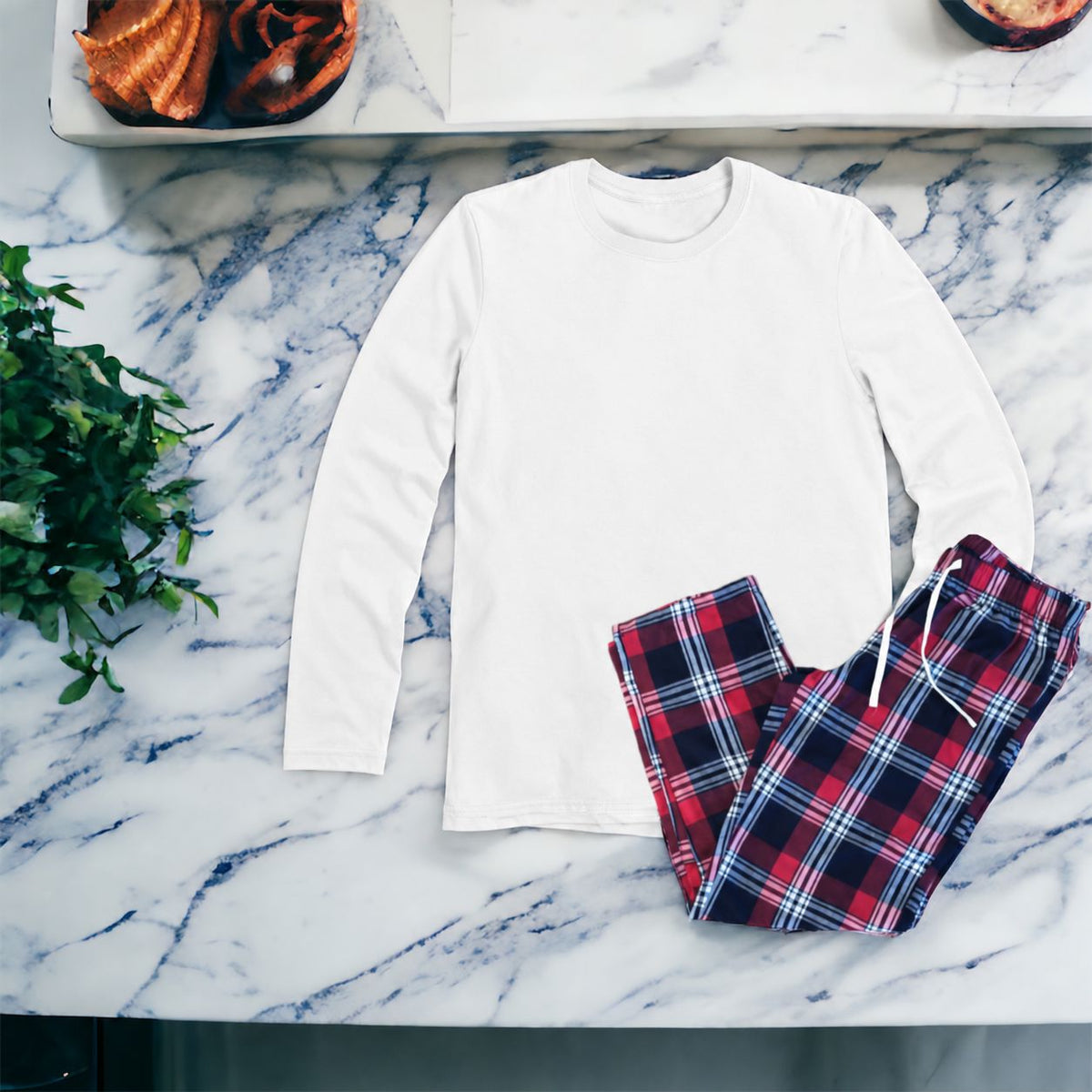 Personalised Tartan Pyjamas with Your Photo & Text Pyjamas Print My Tops 