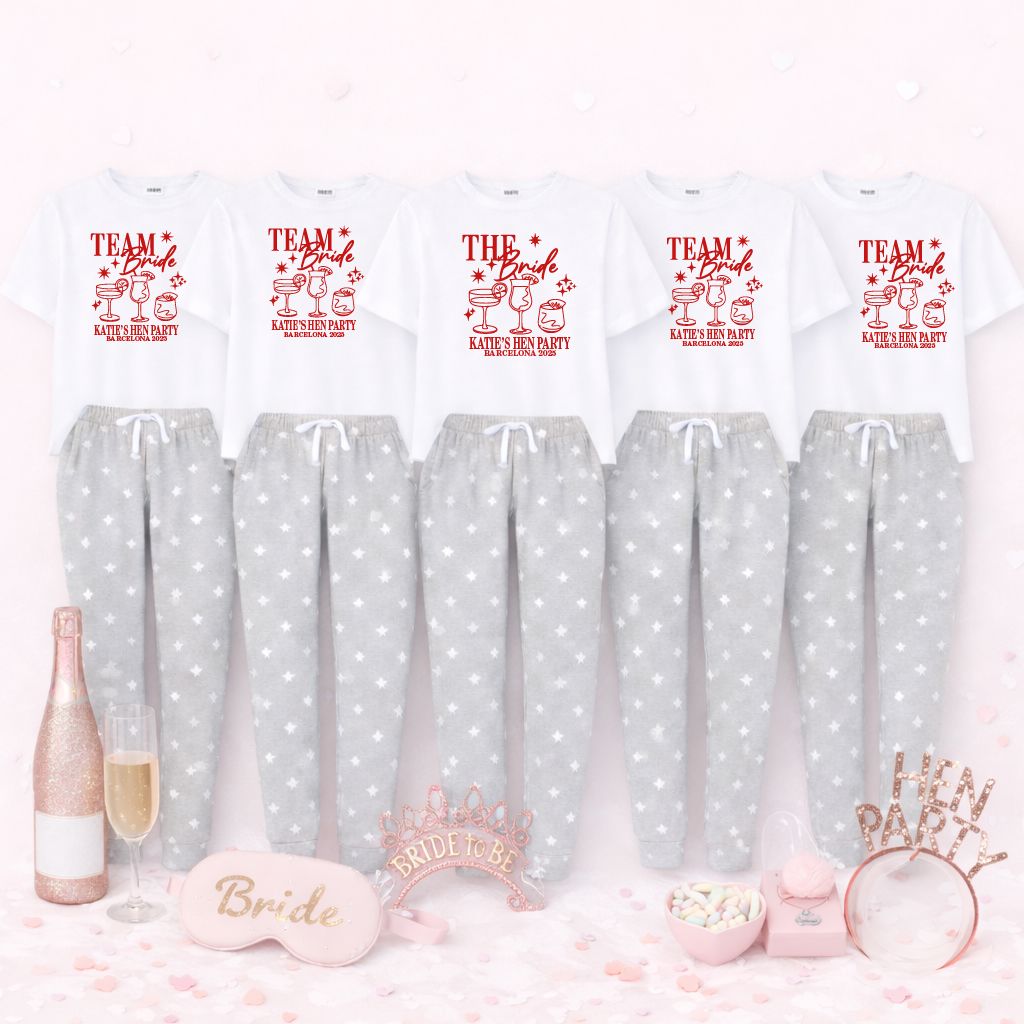 Personalised Team Bride Hen Party Pyjamas – Matching Squad PJs Pyjamas Print My Tops 
