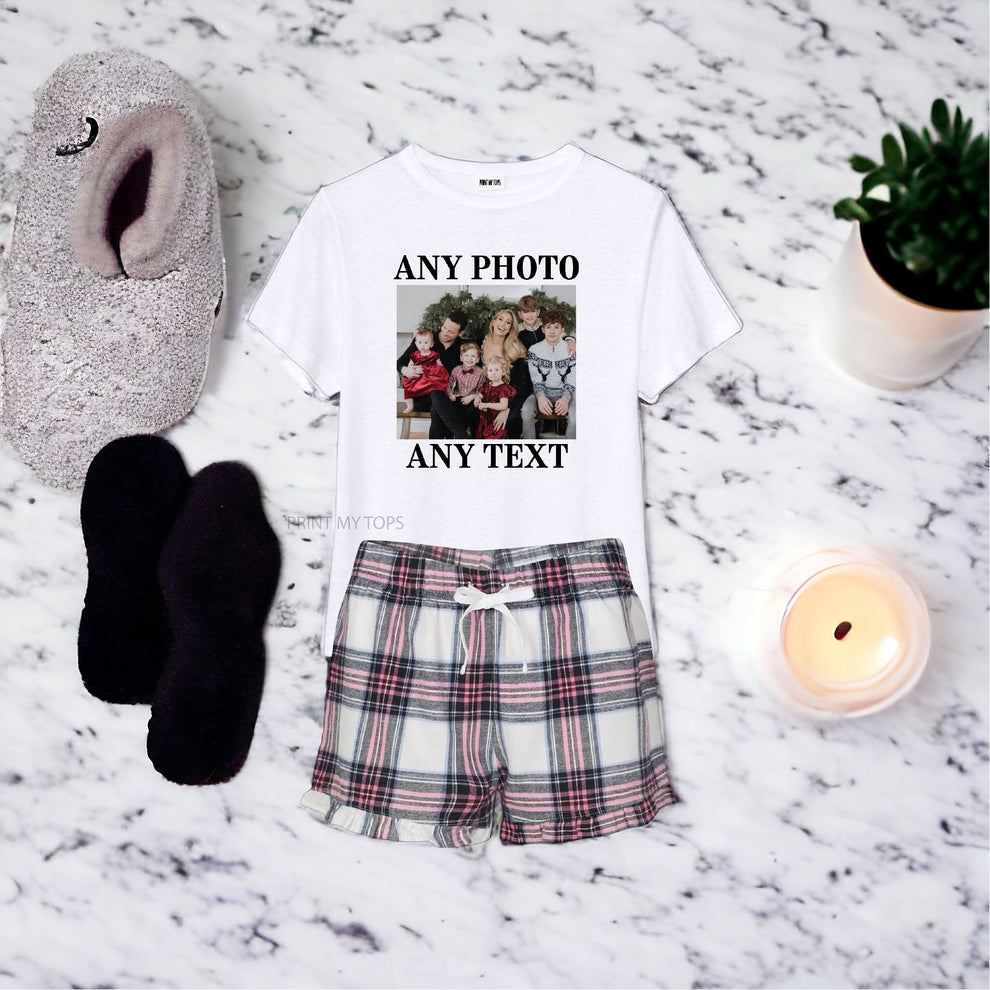Check Personalised Pyjamas Your Text Here Personalised Pink White Short Pyjamas Set Gift Mum ...