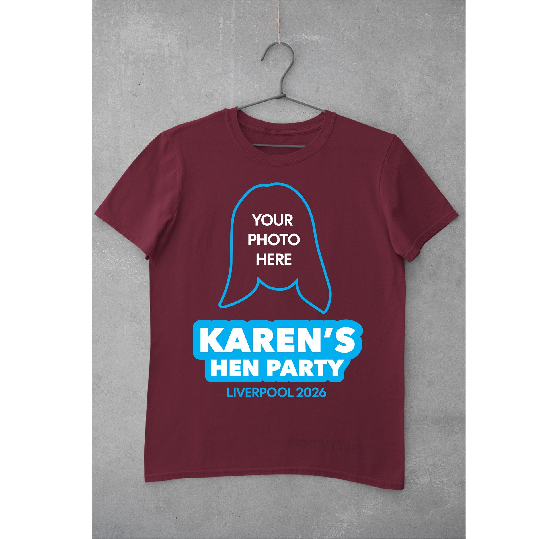 Photo Print Hen Party T-Shirts – We Cut Out the Photos for You T-shirt Print My Tops Mens Small Burgundy 