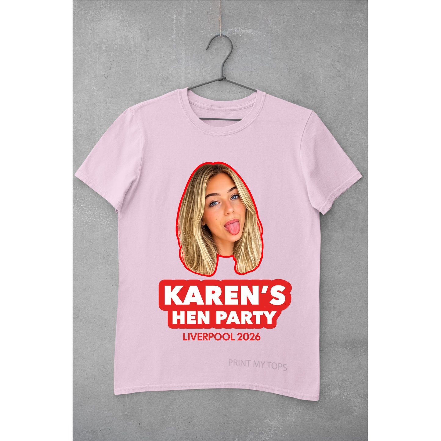 Photo Print Hen Party T-Shirts – We Cut Out the Photos for You T-shirt Print My Tops Mens Small Pink 