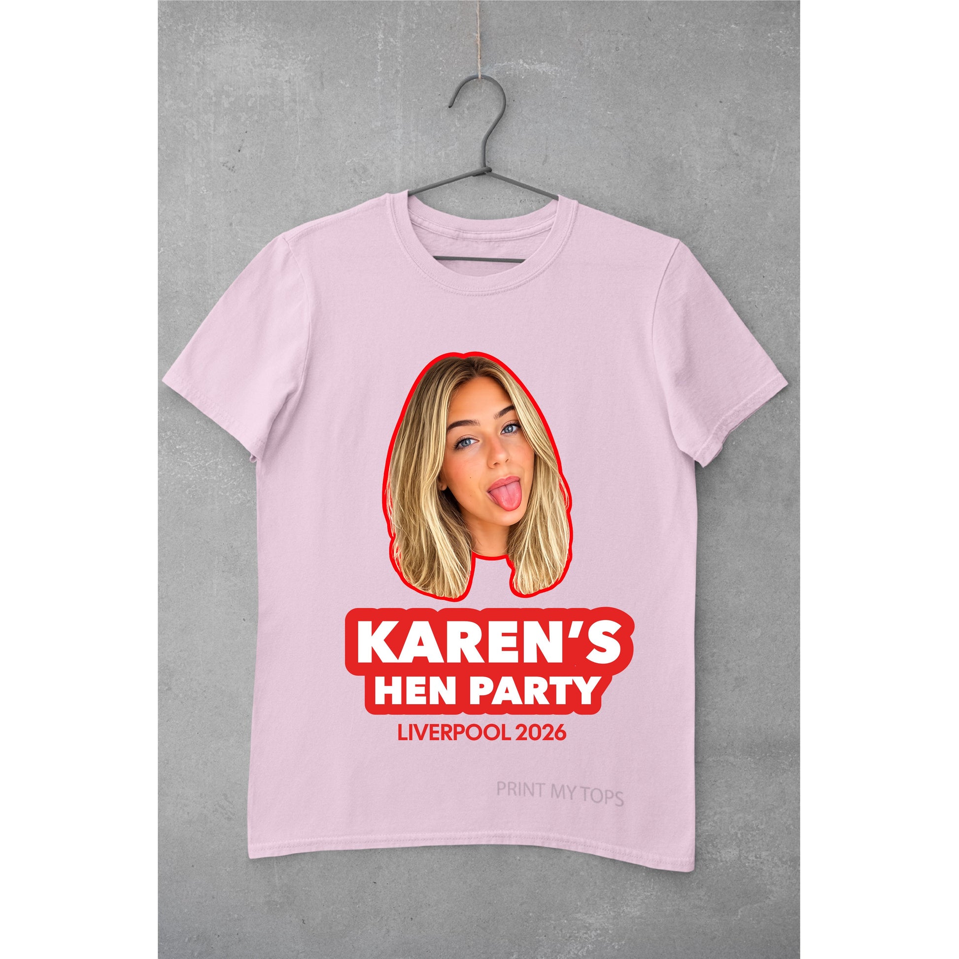 Photo Print Hen Party T-Shirts – We Cut Out the Photos for You T-shirt Print My Tops Mens Small Pink 