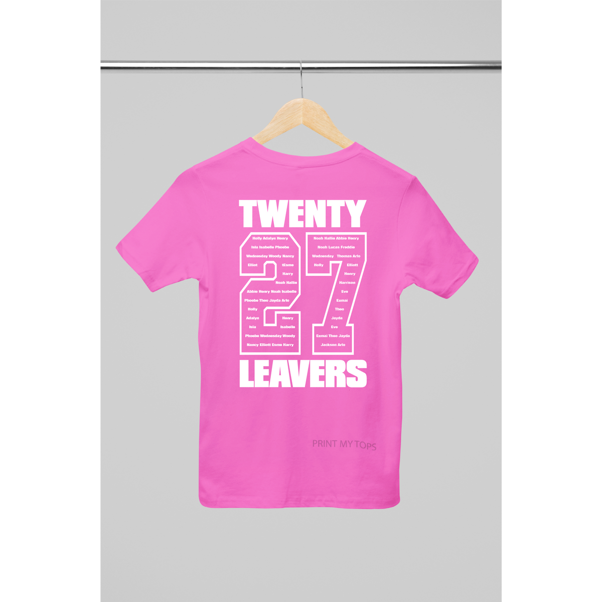 Personalised 2027 School College Leavers T-shirt Top