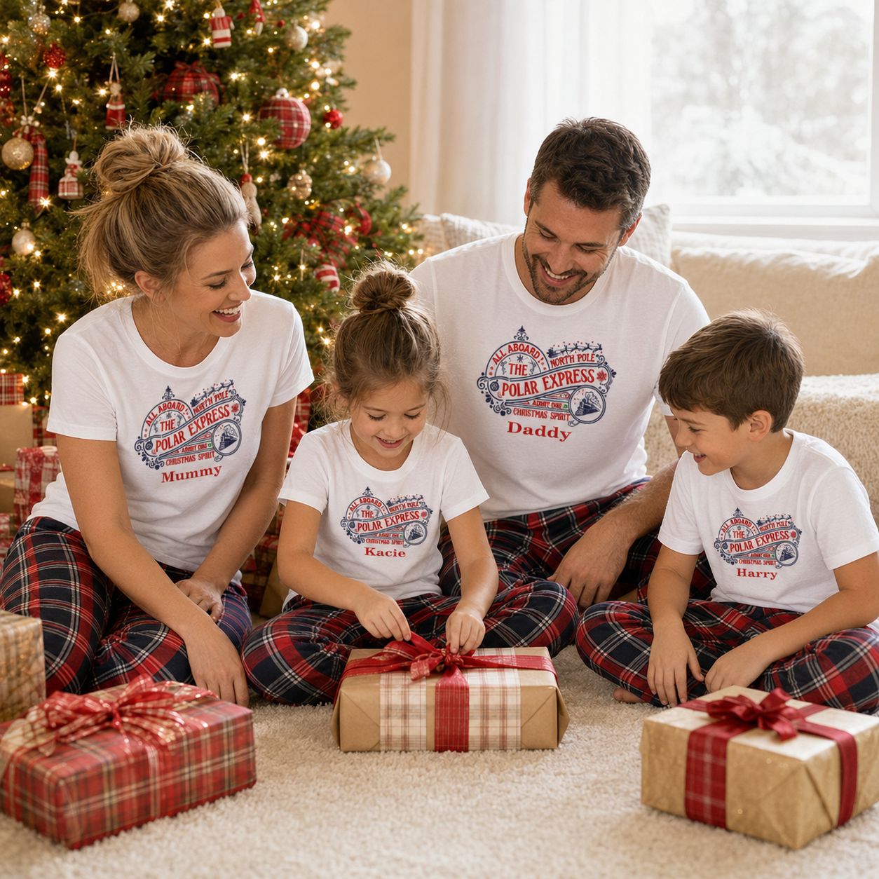 Polar Express Personalised Christmas Pyjamas | Family Matching PJs Pyjamas Print My Tops 