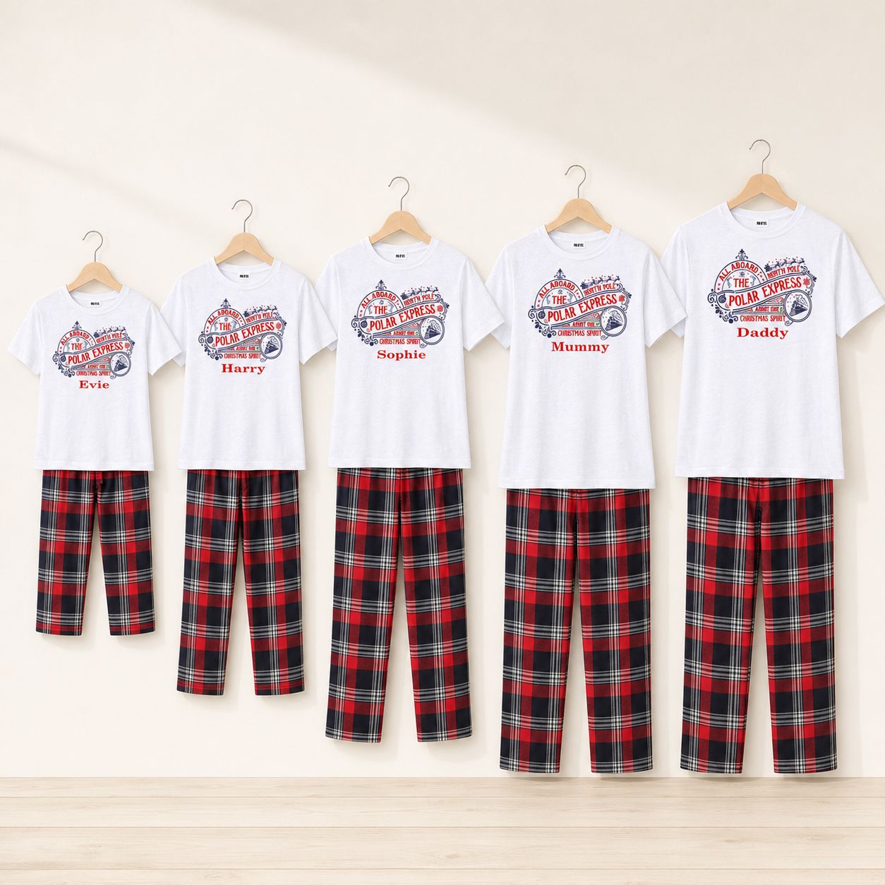 Polar Express Personalised Christmas Pyjamas | Family Matching PJs Pyjamas Print My Tops 