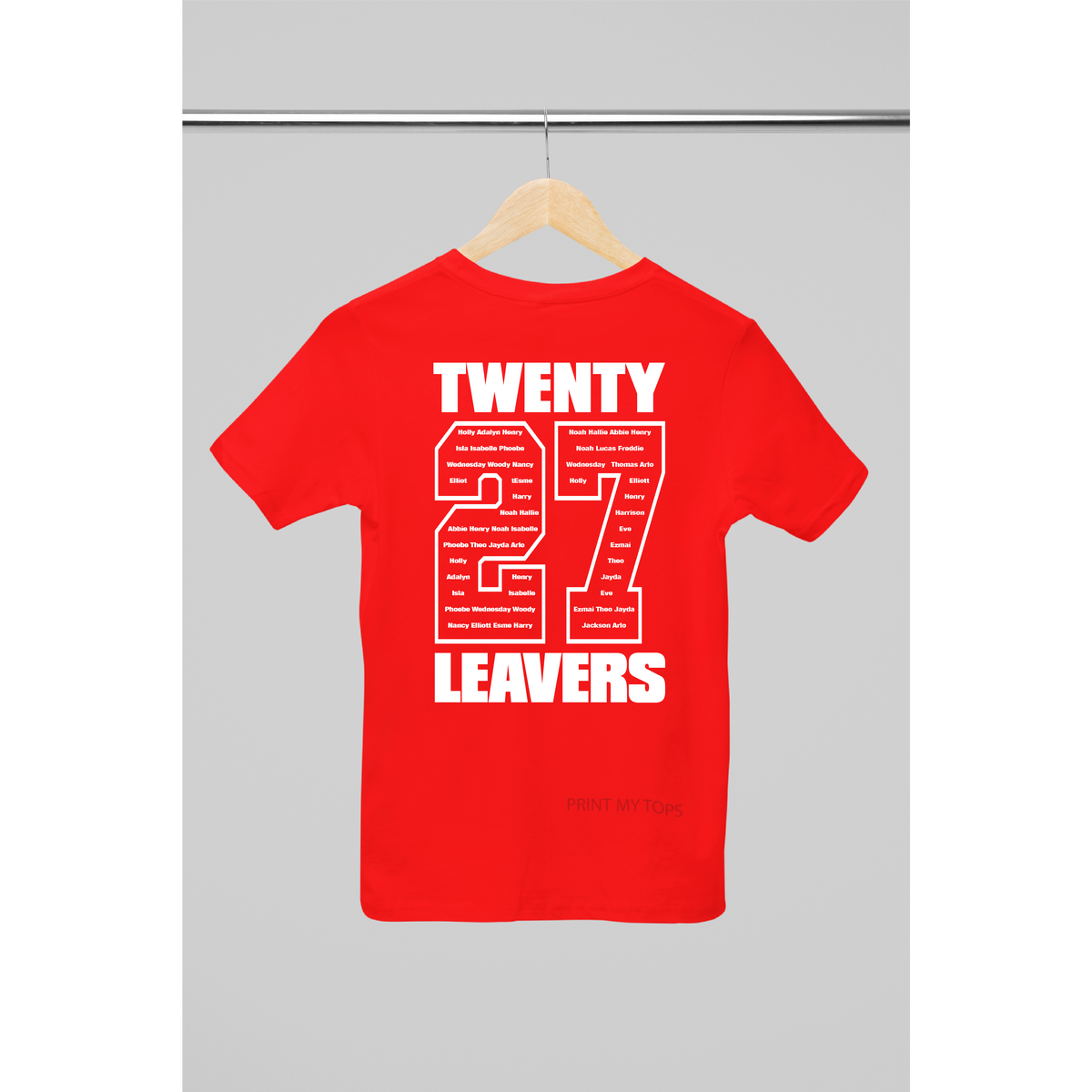 Personalised 2027 School College Leavers T-shirt Top