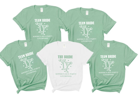 Team Bride Hen Party T-Shirts – Personalised Bride & Squad Tops T-shirt Print My Tops Extra Small (Size 6-8) Mint Green 