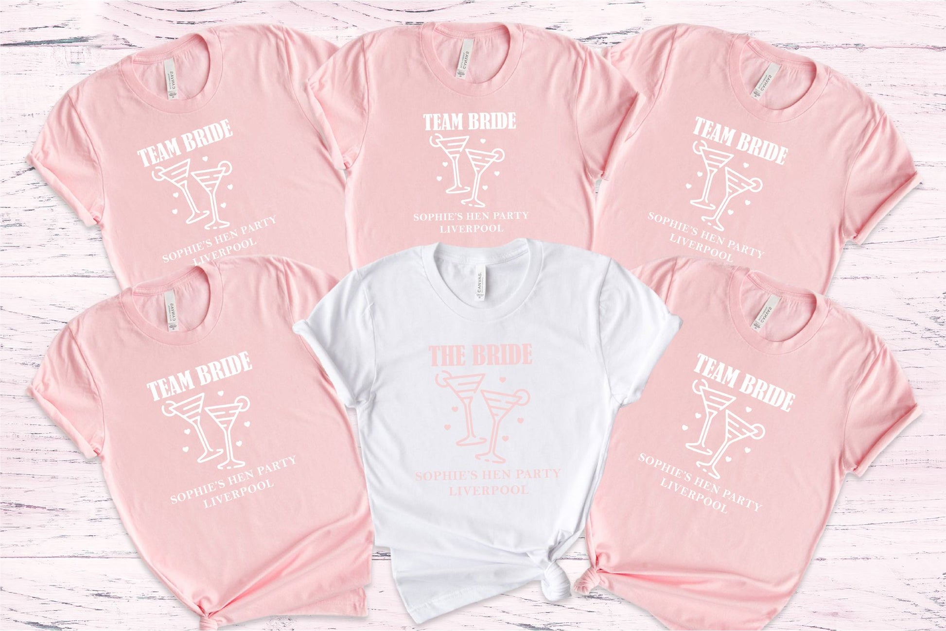 Team Bride Hen Party T-Shirts – Personalised Bride & Squad Tops T-shirt Print My Tops Extra Small (Size 6-8) Pink 