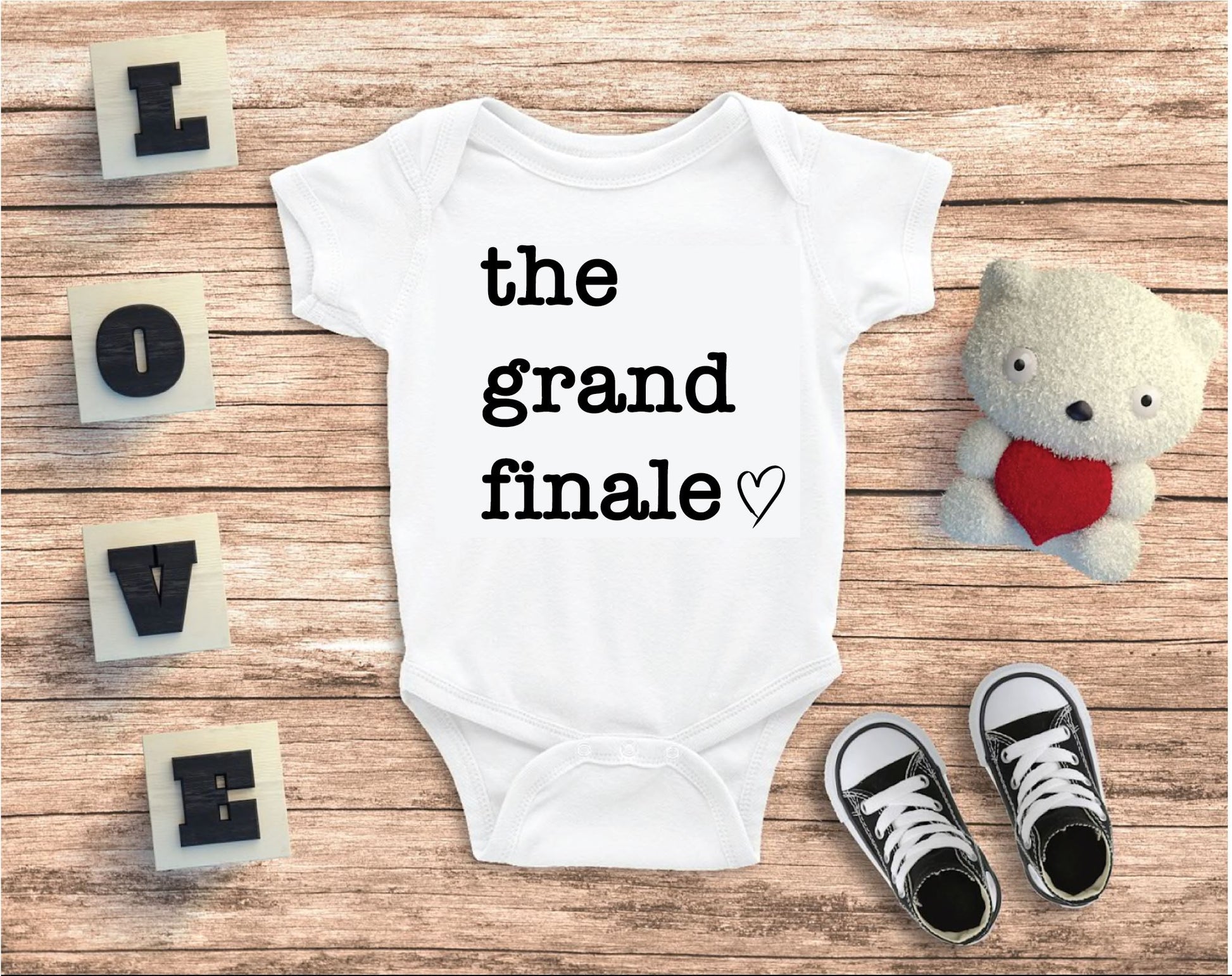 The Grand Finale Baby Announcement Top